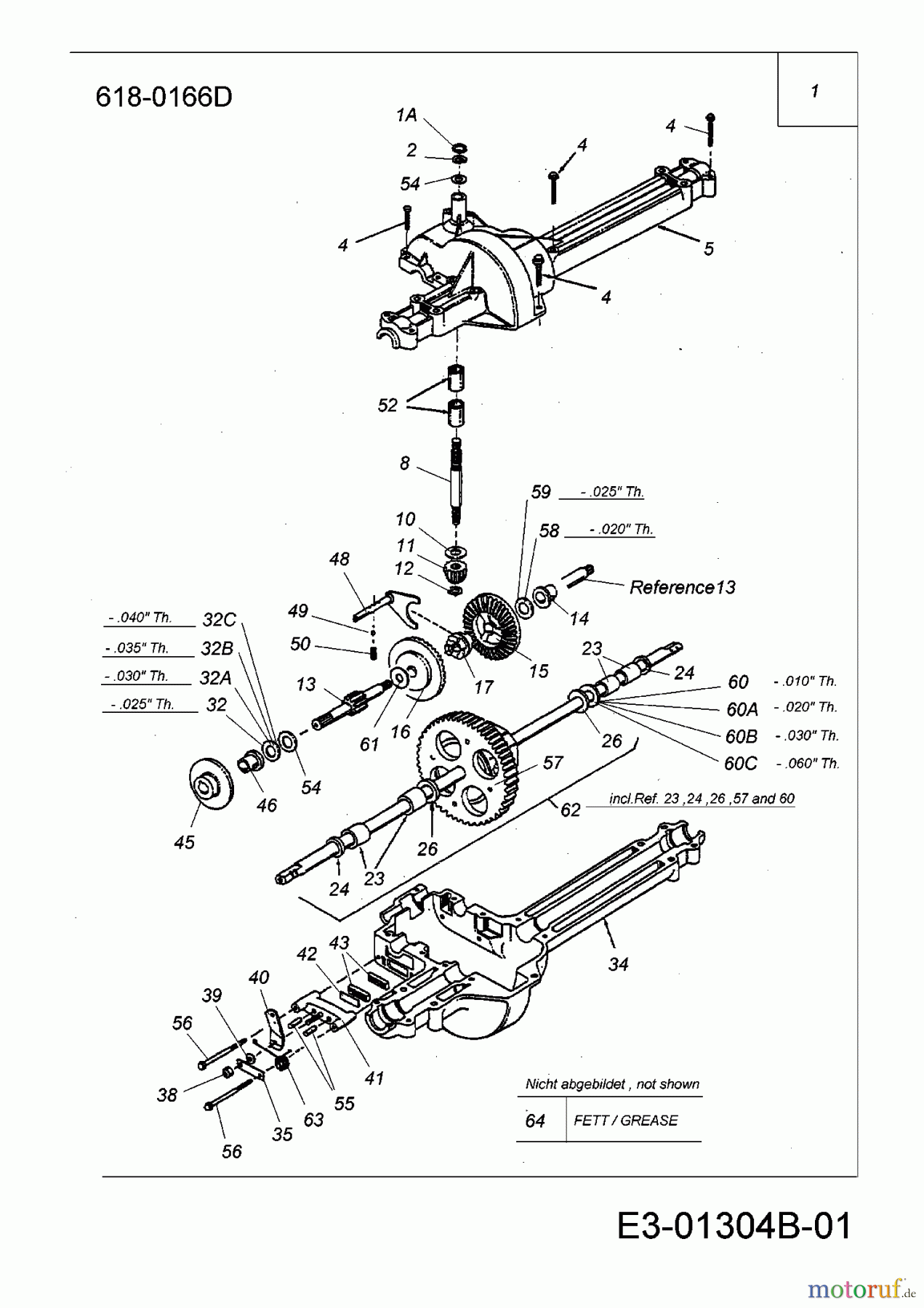  Harry Rasentraktoren 131 B 12 13AH452C662  (2000) Getriebe