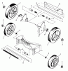 Snapper 19300-2 - 19" Walk-Behind Mower, 3 HP, 2 Cycle, Steel Deck, Series 0 Ersatzteile Wheels, Guard, Axles