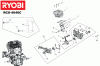 Ryobi Benzin RCS4046C Ersatzteile Kurbelwelle, Zylinder
