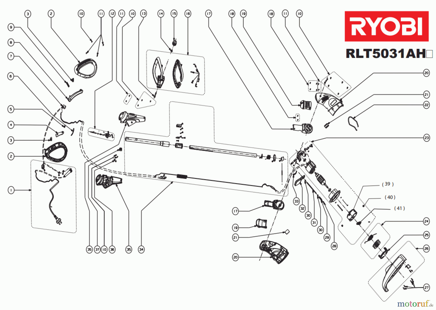  Ryobi Rasentrimmer Elektro RLT5031AH
