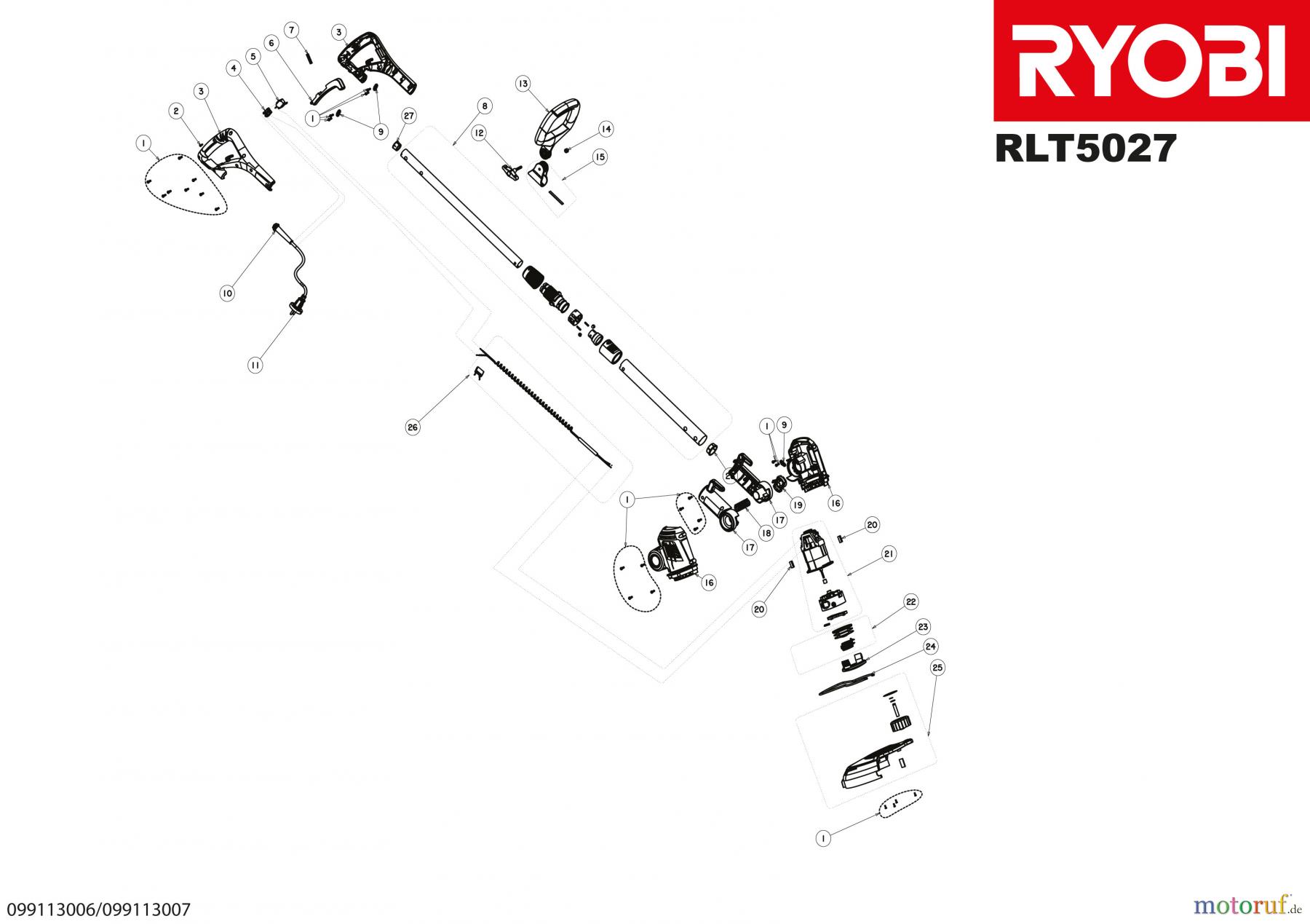  Ryobi Rasentrimmer Elektro RLT5027
