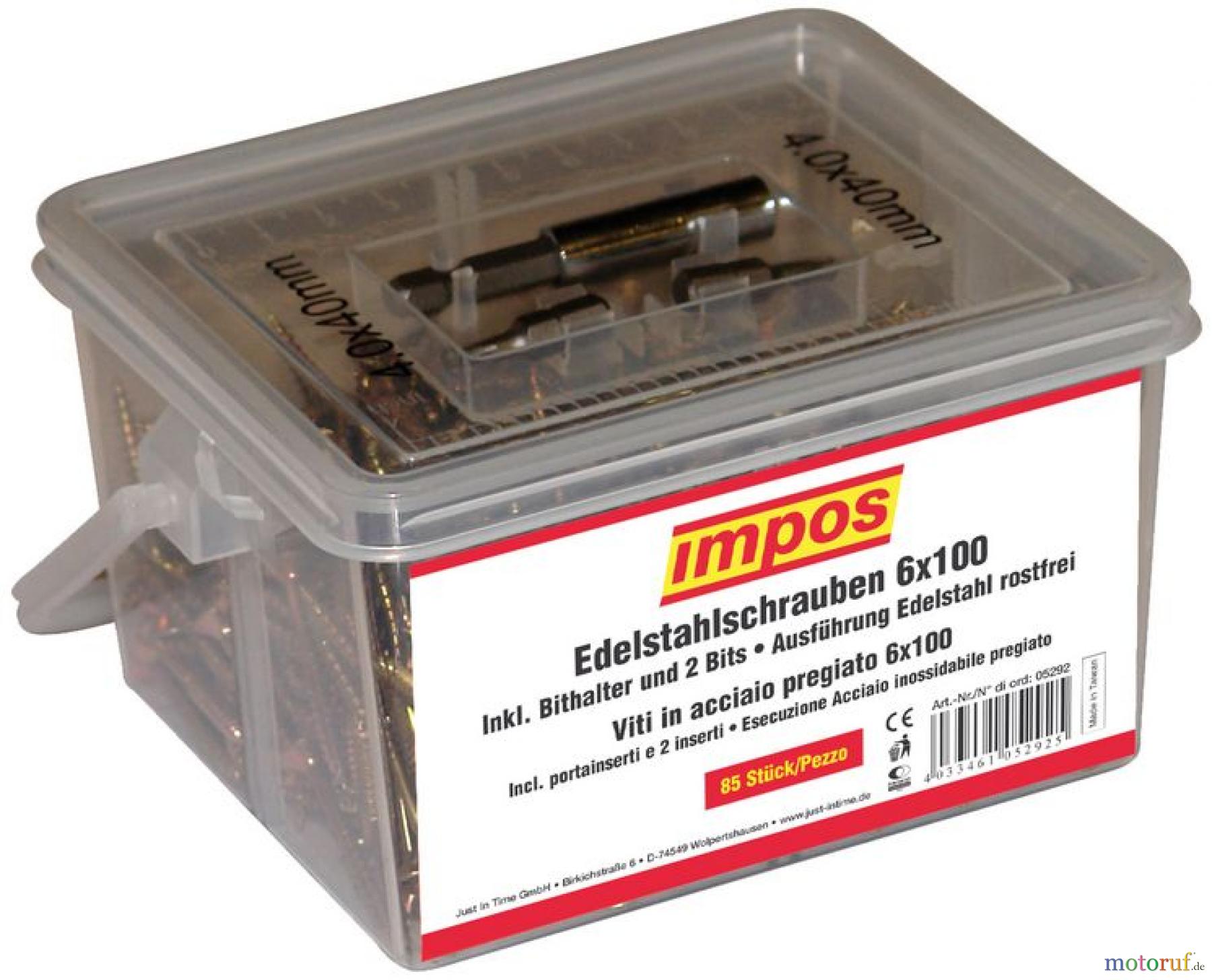  Impos (Güde) EDELSTAHLSCHRAUBEN 6X100 T-30 - 05292_EM