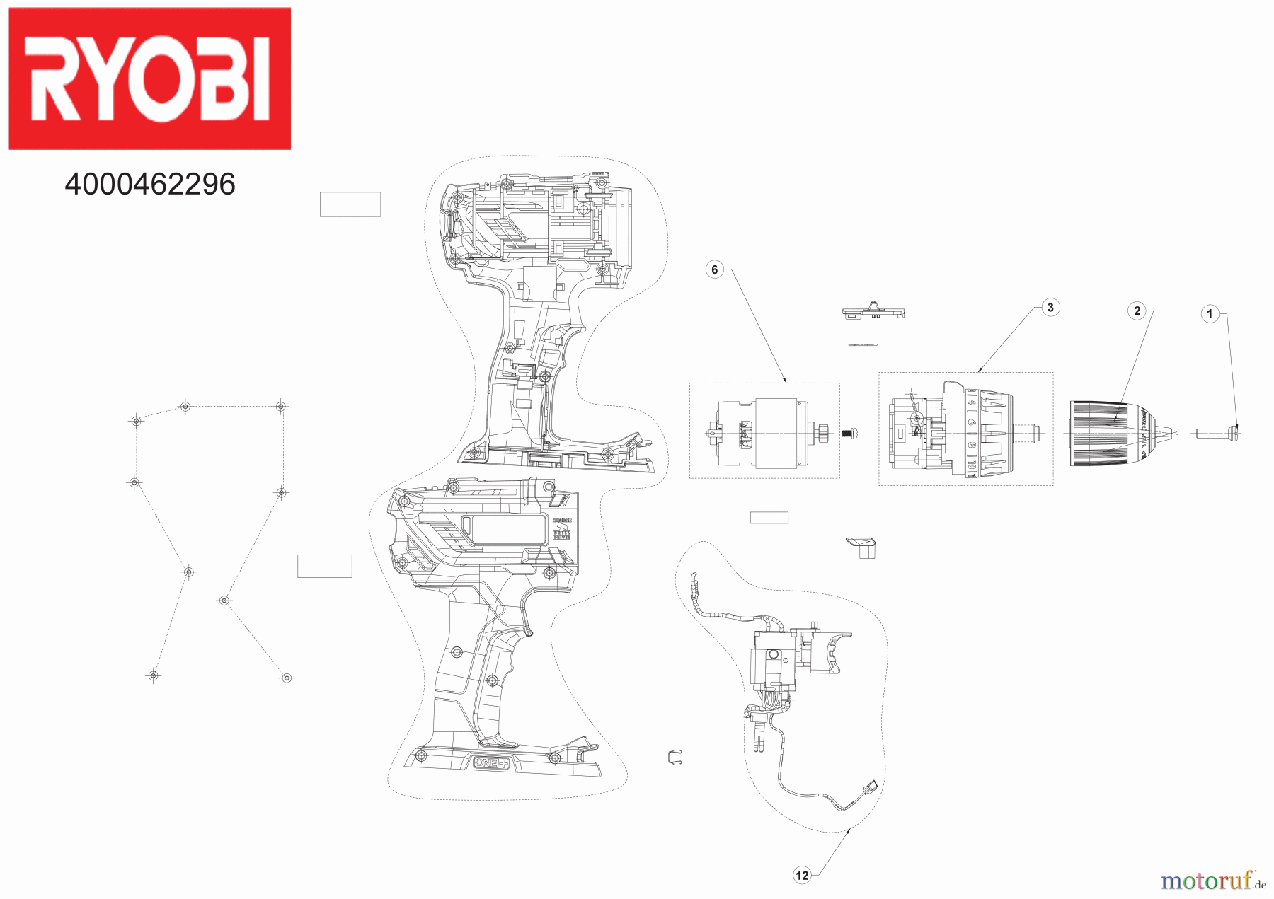  Ryobi (Schlag-)Bohrschrauber Akkuschrauber R18PD3-0 18 V 2-Gang Akku-Schlagbohrschrauber Seite 1