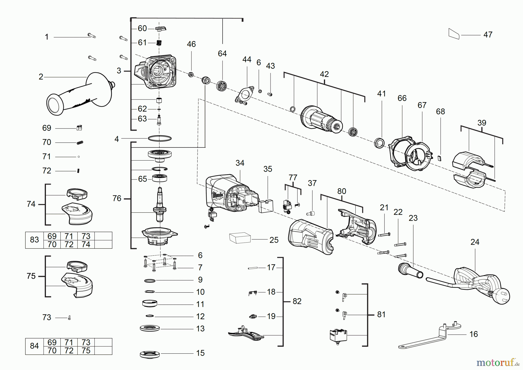  Milwaukee Kabelgeführte Geräte Schleifen und Polieren Schleifer 115mm AG 13-125 XSPD Winkelschleifer Seite 1