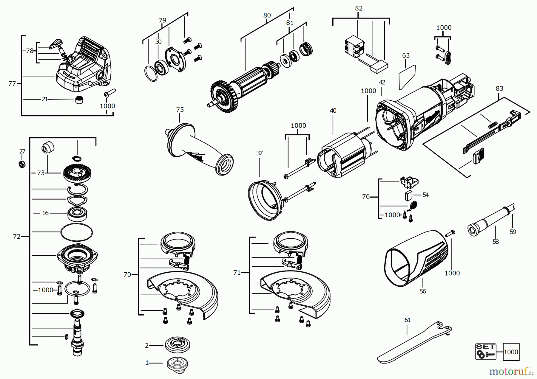  Milwaukee Kabelgeführte Geräte Schleifen und Polieren Schleifer 115mm AG1000-125EKX Winkelschleifer Seite 1