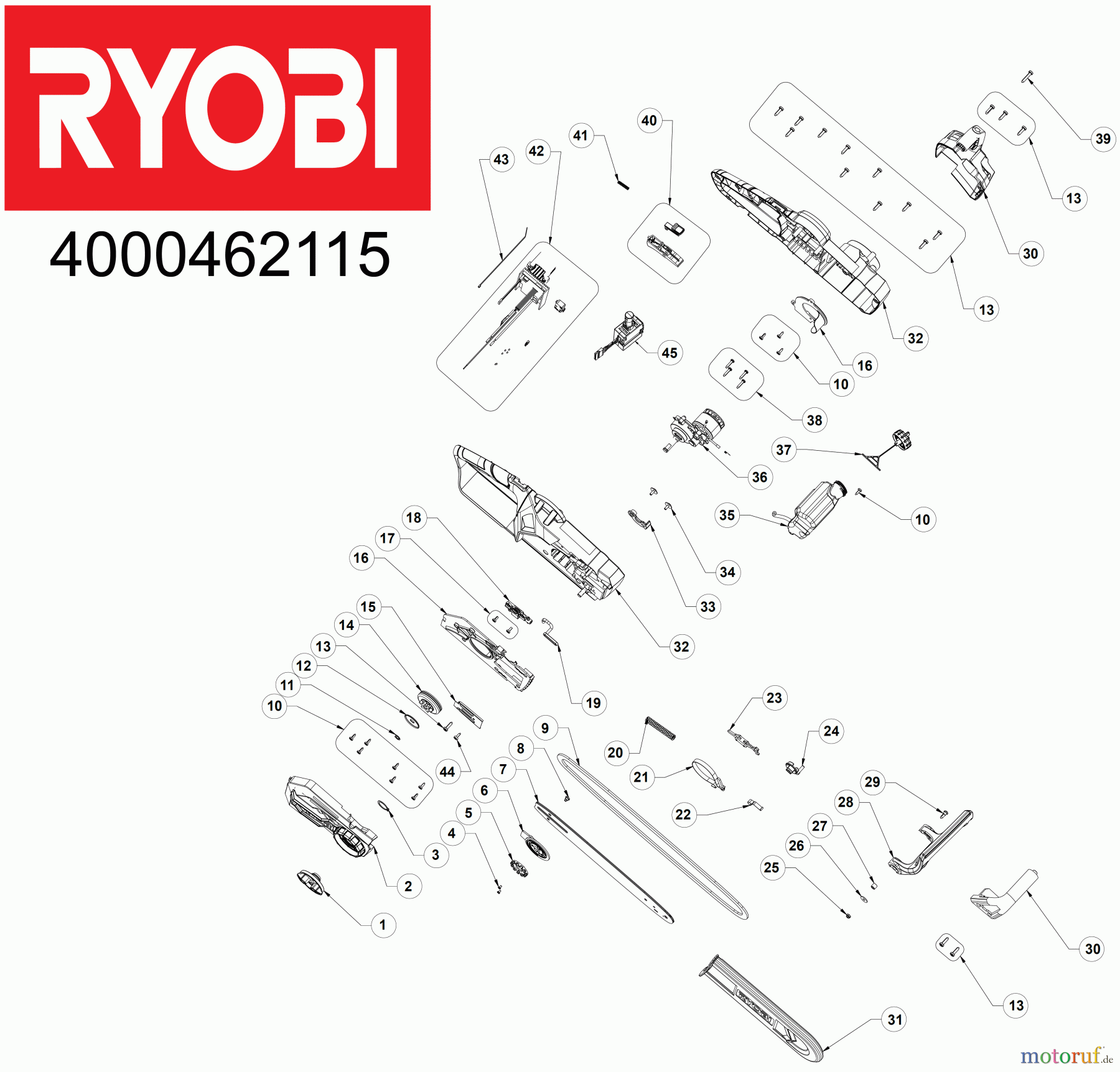  Ryobi Kettensägen Akku OCS1830 18 V ONE+ Akku-Kettensäge, Schwertlänge 30 cm Seite 1