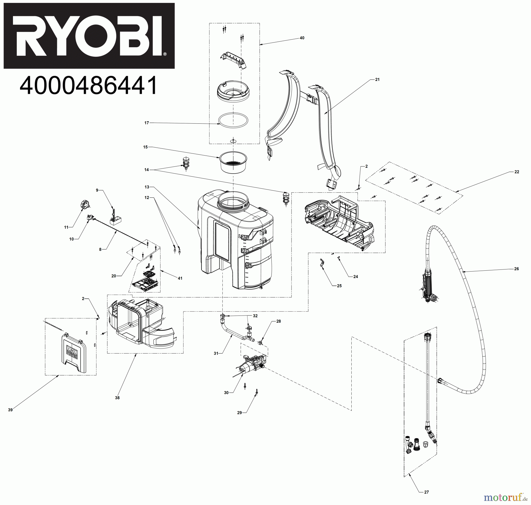  Ryobi Sprühgeräte Sonstige Sprühgeräte RY36BPA Seite 1