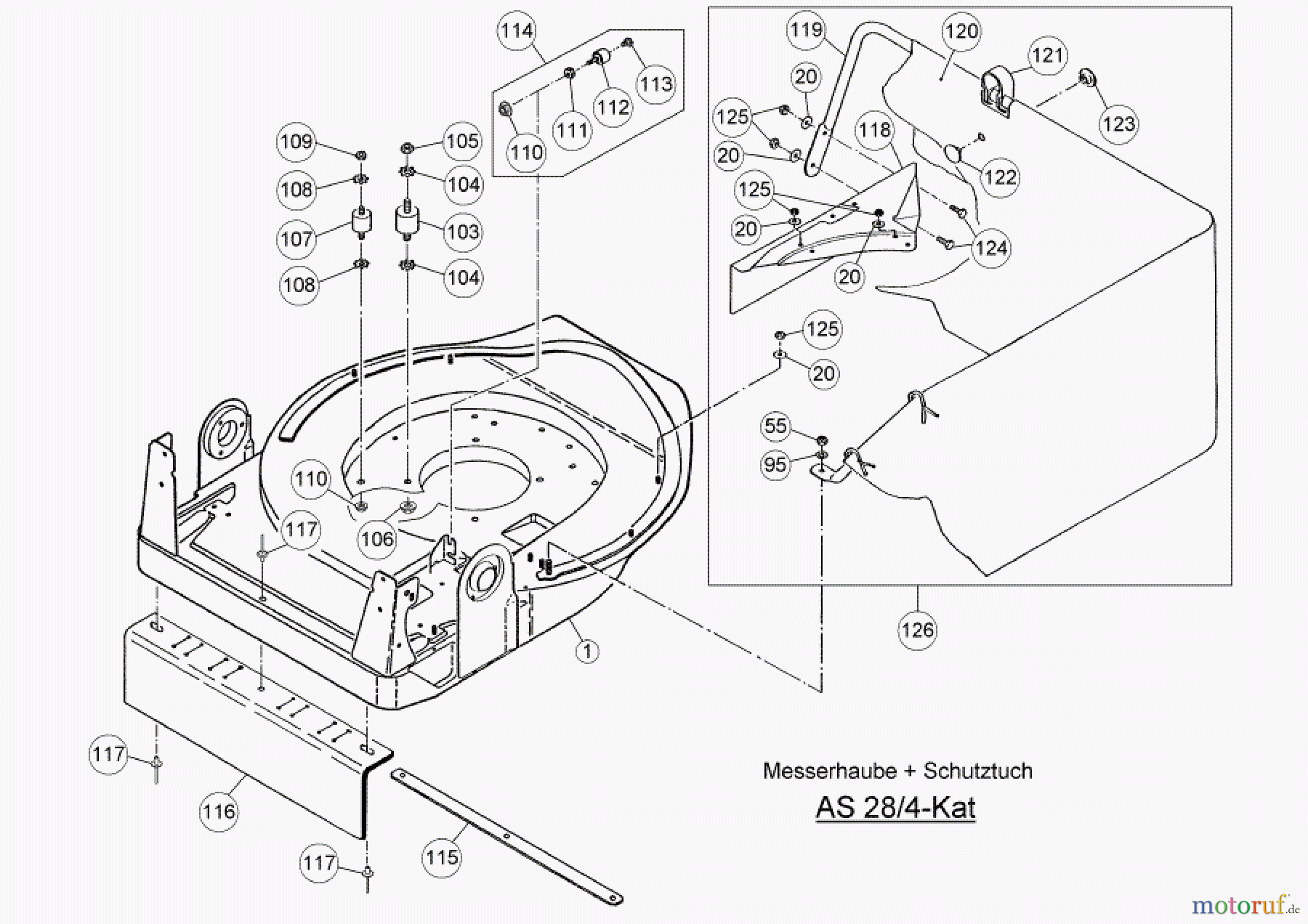  AS-Motor (neu) Hochgras Allmäher AS 28 AS 28/4 ab FNr. 013508100001  Messerhaube + Schutztuch