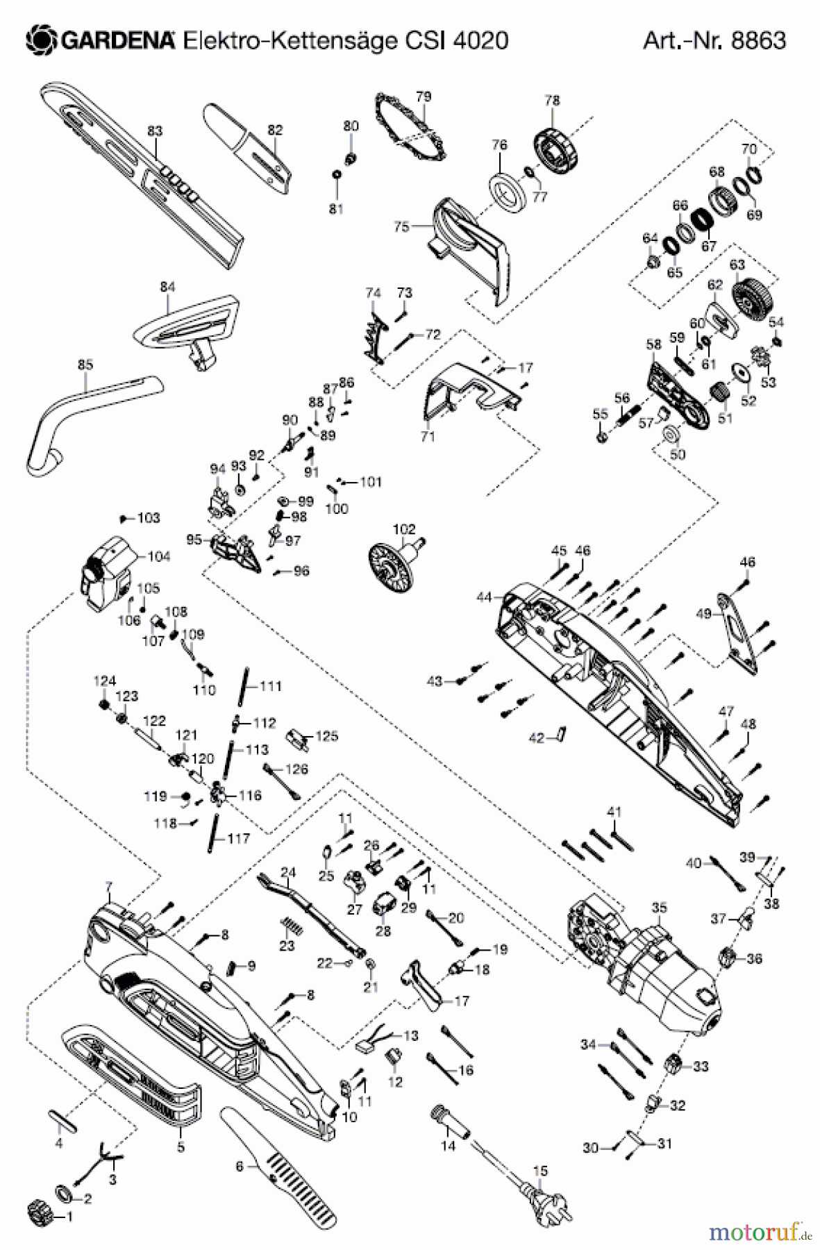  Gardena Kettensägen Elektro-Kettensäge CSI 4020-X