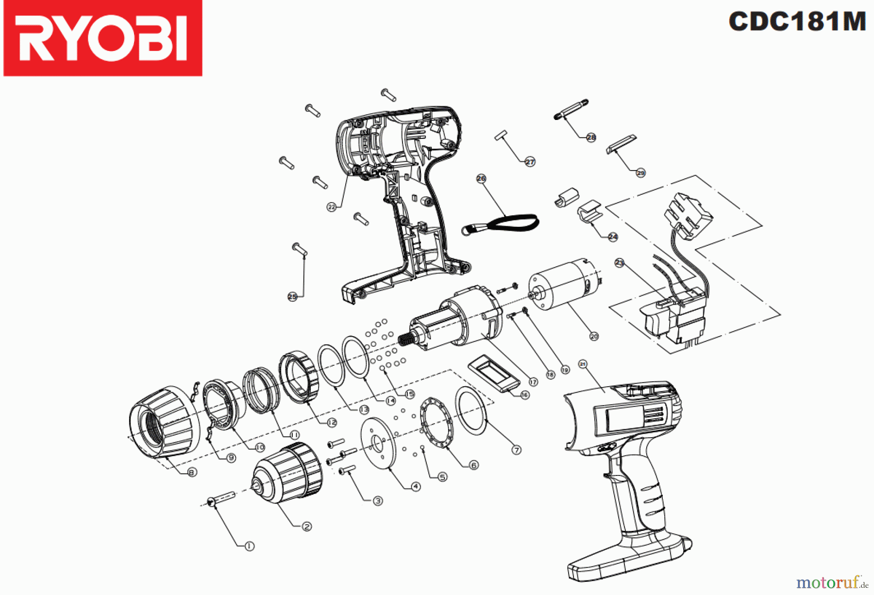  Ryobi (Schlag-)Bohrschrauber Bohrschrauber CDC181M