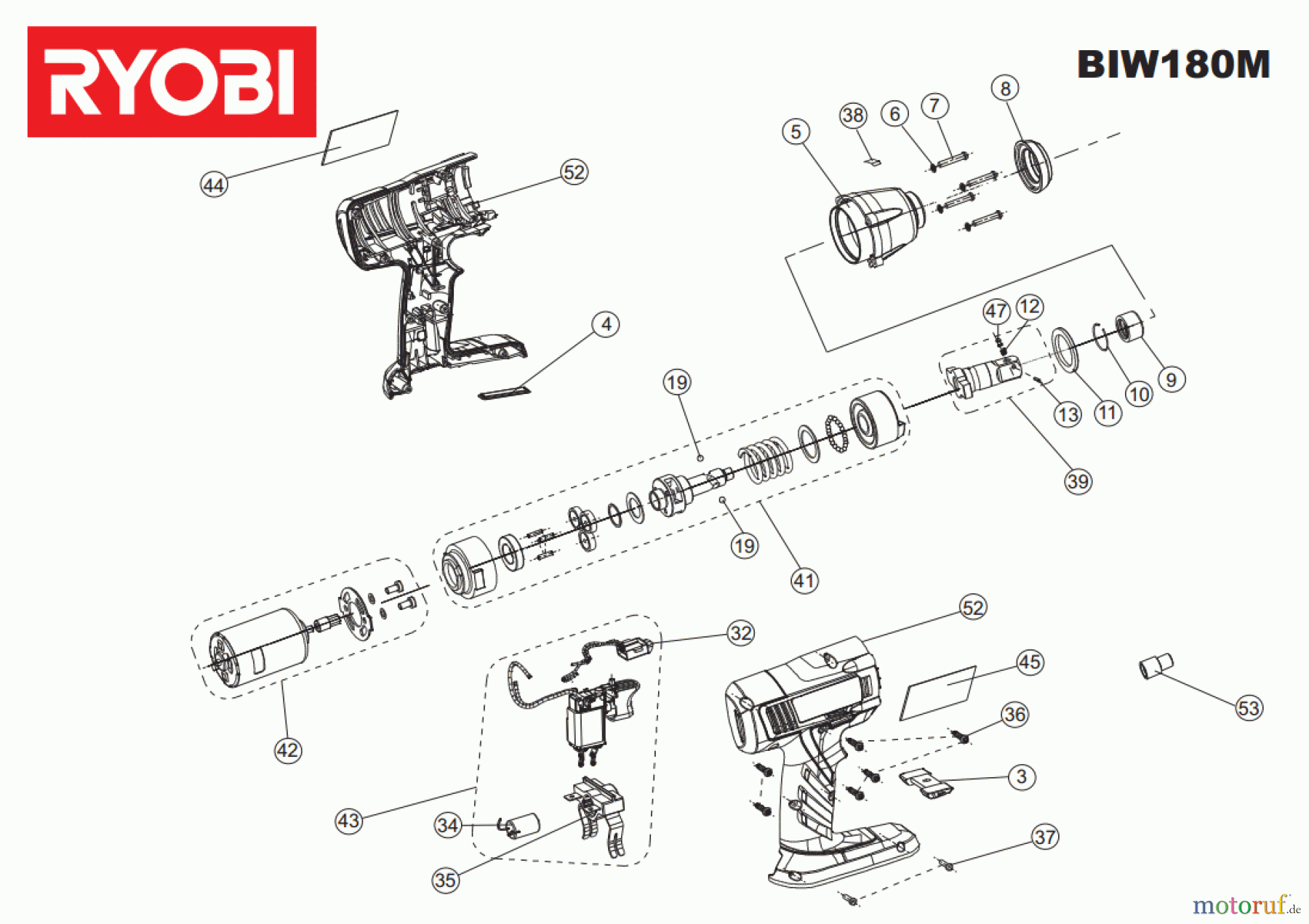  Ryobi (Schlag-)Bohrschrauber Schlagschrauber BIW180M Seite 1