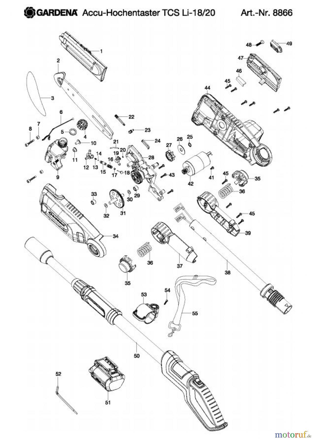  Gardena Kettensägen Accu Hochentaster TCS Li-18/20