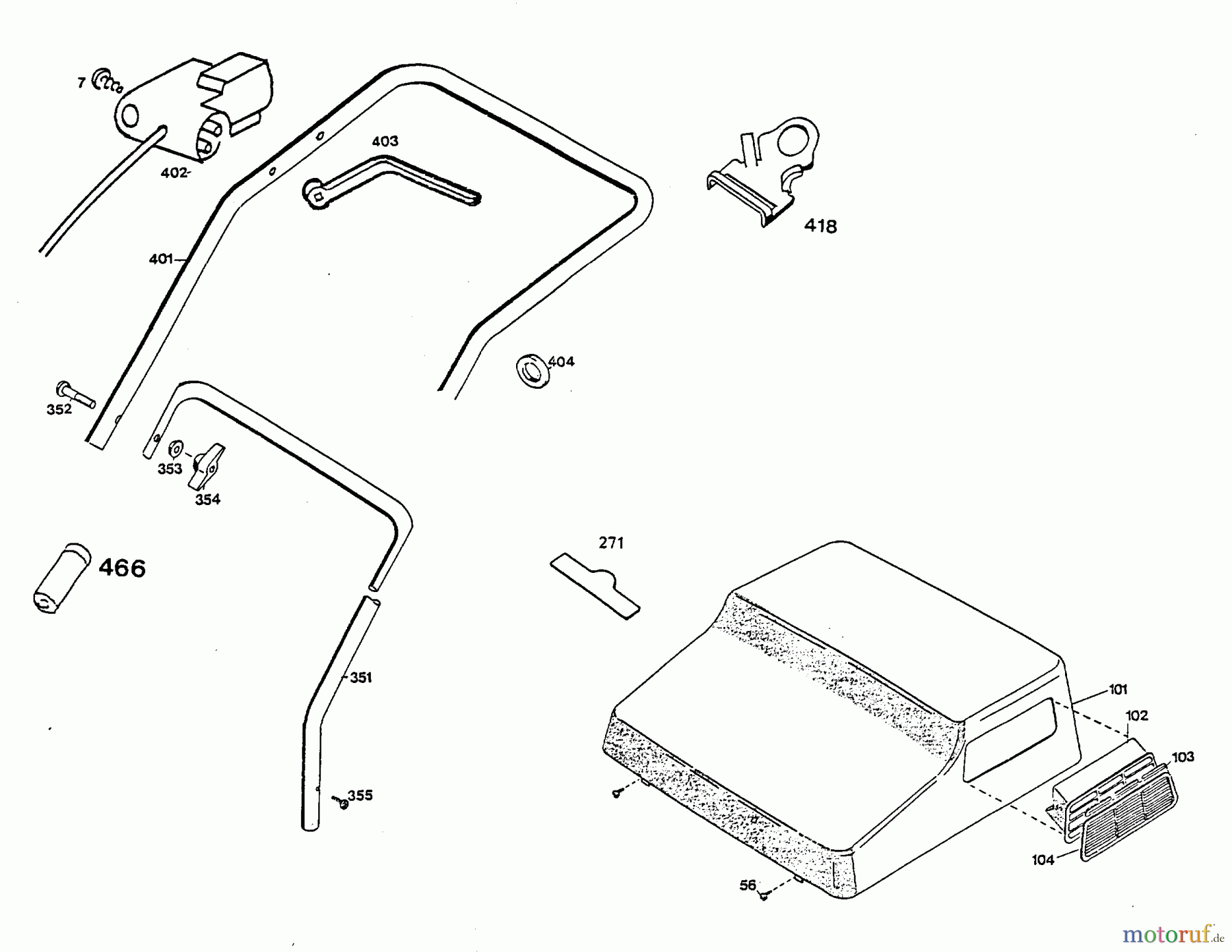  Wolf-Garten Elektrovertikutierer 30 EL 3567081 Serie D  (1996) Holm