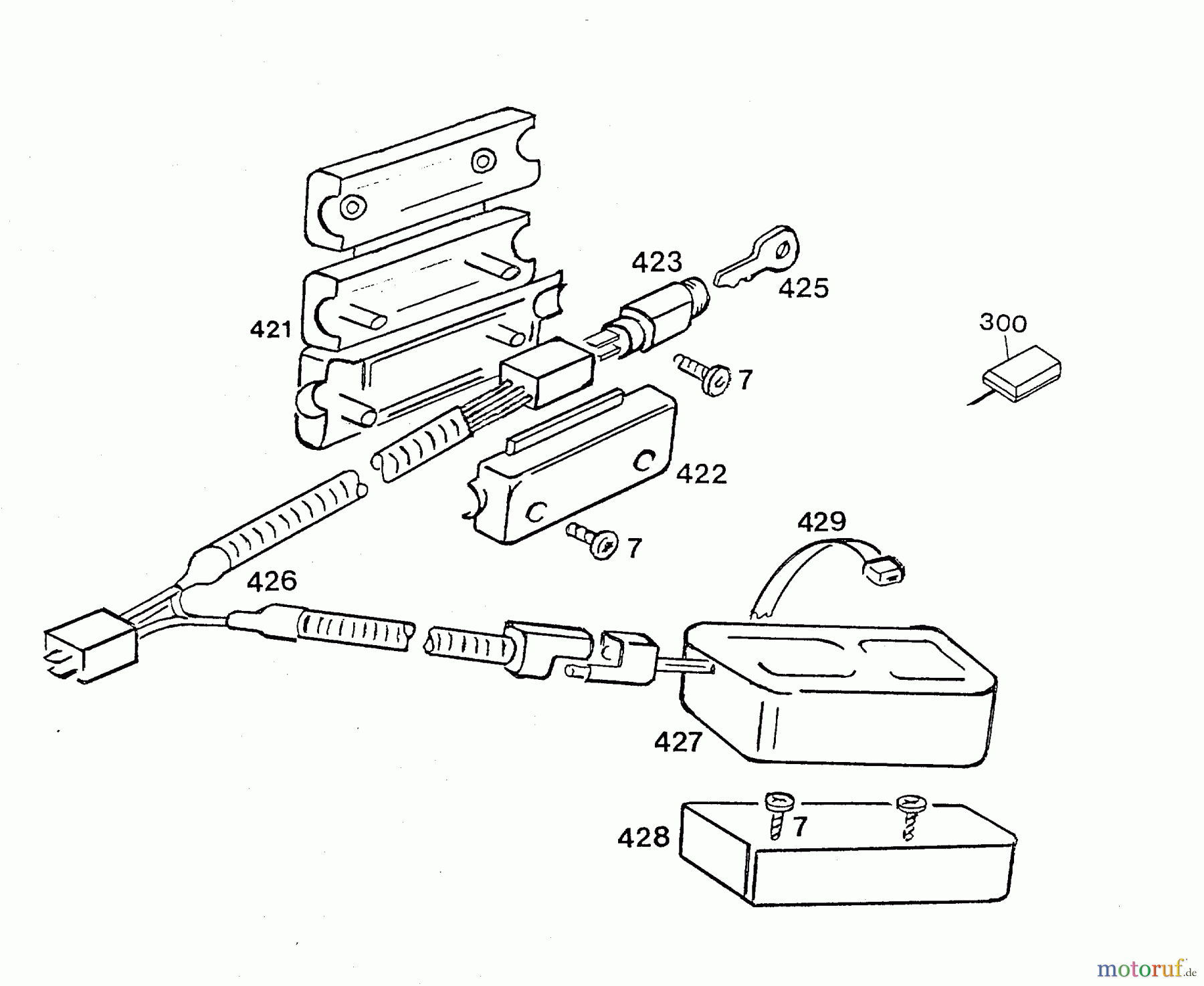  Wolf-Garten Motormäher 6.42 Bi 4723000 Serie B  (1996) Akku, Ladegerät, Kabelbaum