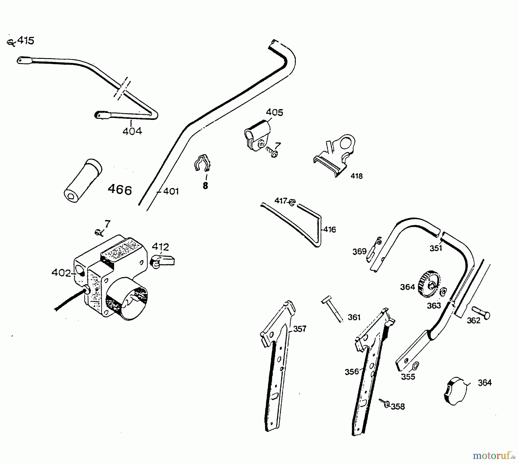 Wolf-Garten Elektromäher 4.42 E 4940680 Serie E (1996) Holm