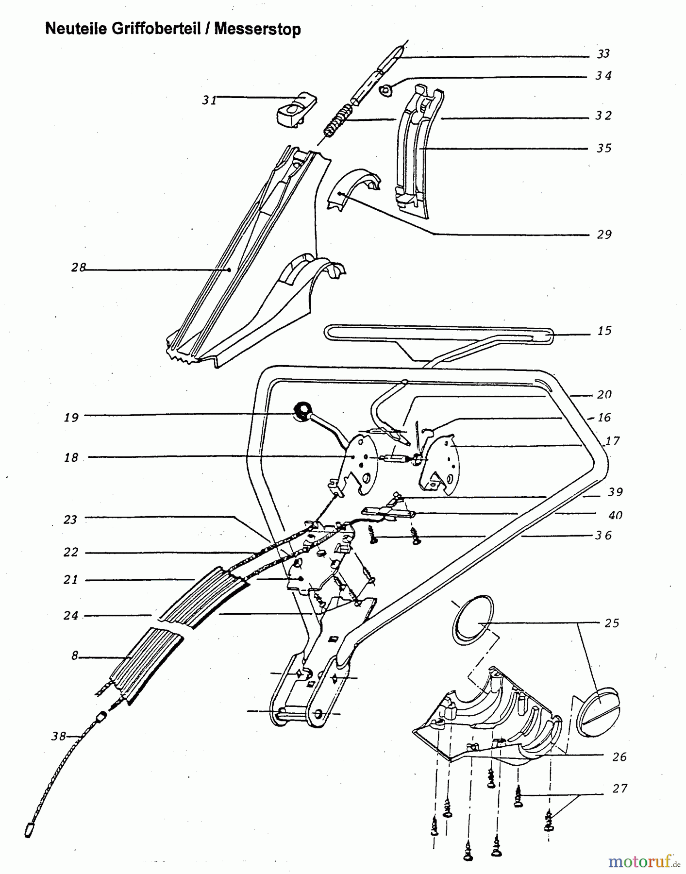  Wolf-Garten Motormäher 4.46 B 6905580 Serie A  (1996) Bowdenzug, Elektroteile