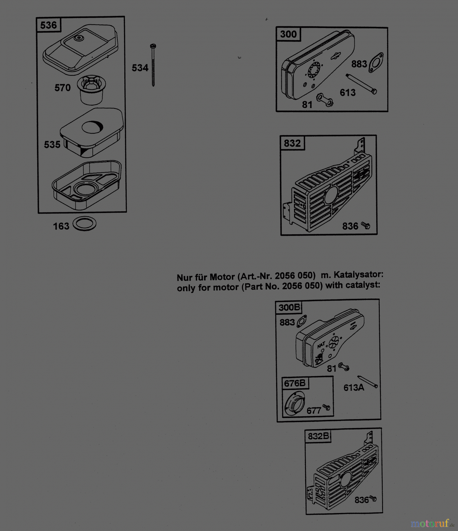  Wolf-Garten Benzinmotoren Briggs&Stratton Quattro 40 S 2056060  (2002) Auspuff, Luftfilter