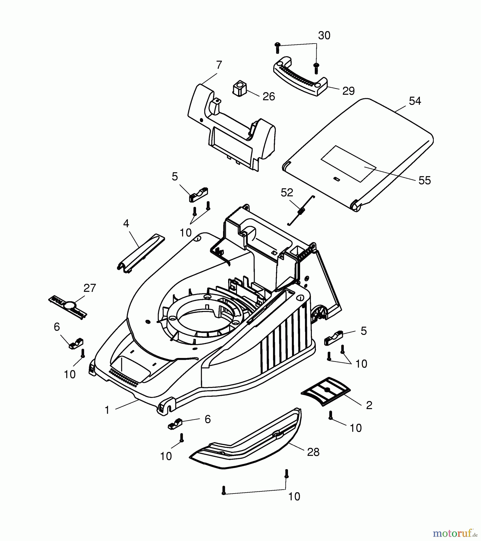 Wolf-Garten Motormäher mit Antrieb Esprit 40 BA 4005000 Serie E (2004) Mähwerksgehäuse