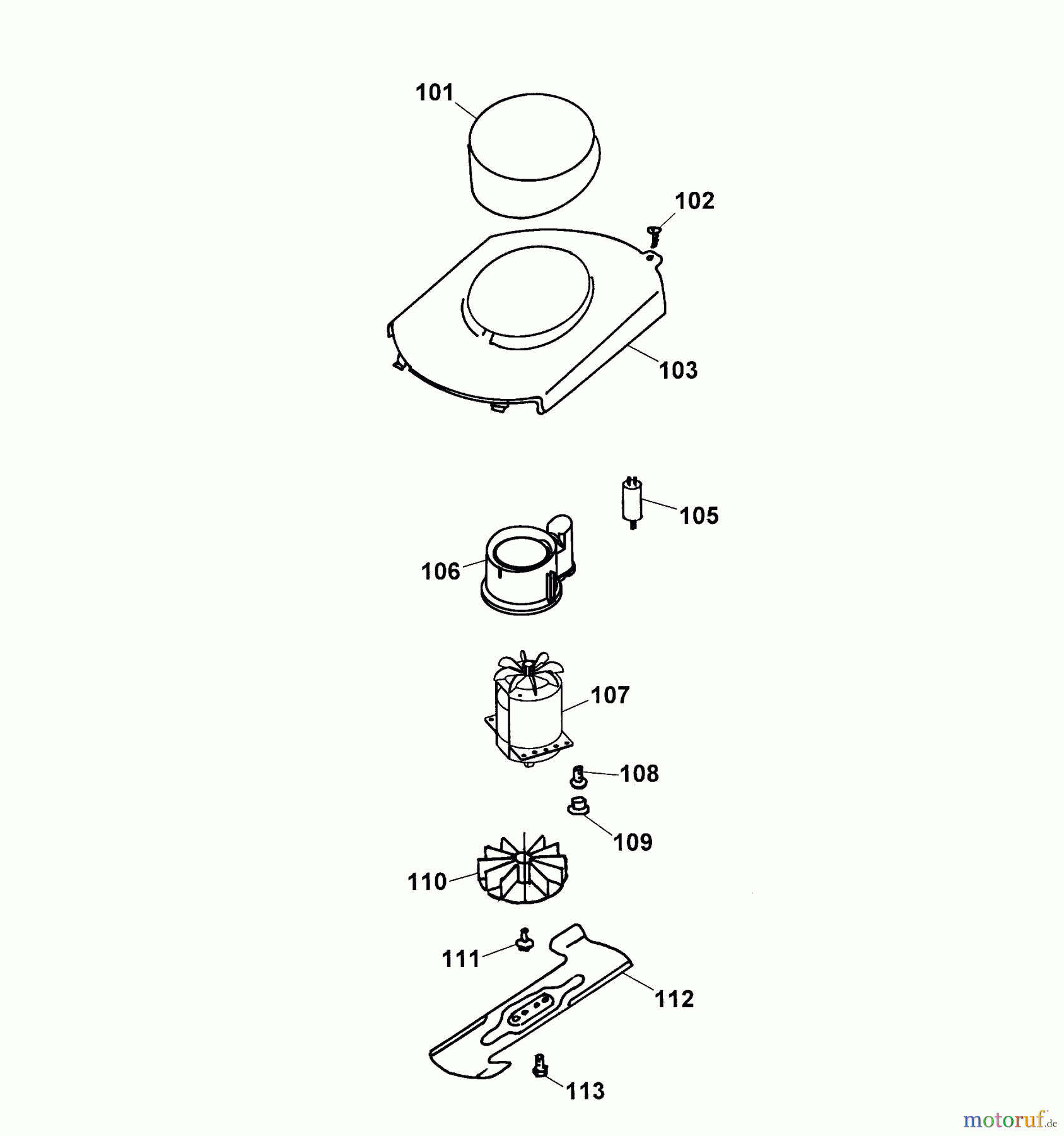 Wolf-Garten Elektromäher 2.36 EK 4906684 Serie A (2003) Abdeckhaube Motor, Messer, Motor