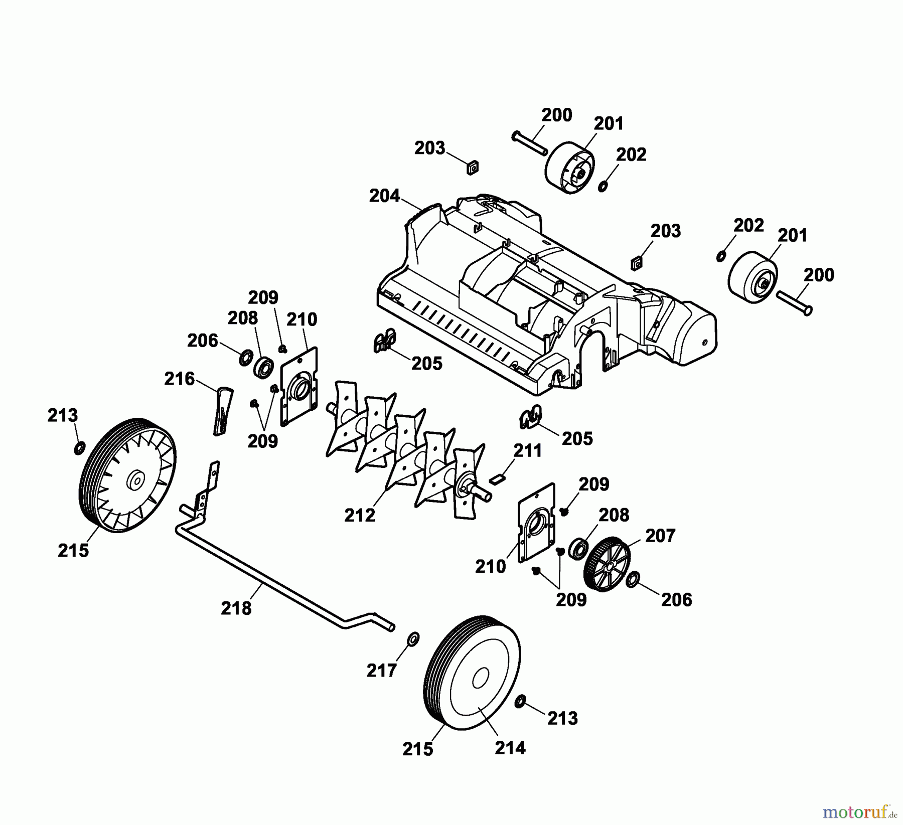  Wolf-Garten Elektrovertikutierer UV 29 EVD 3618005 Serie A  (2006) Messerwalze, Räder