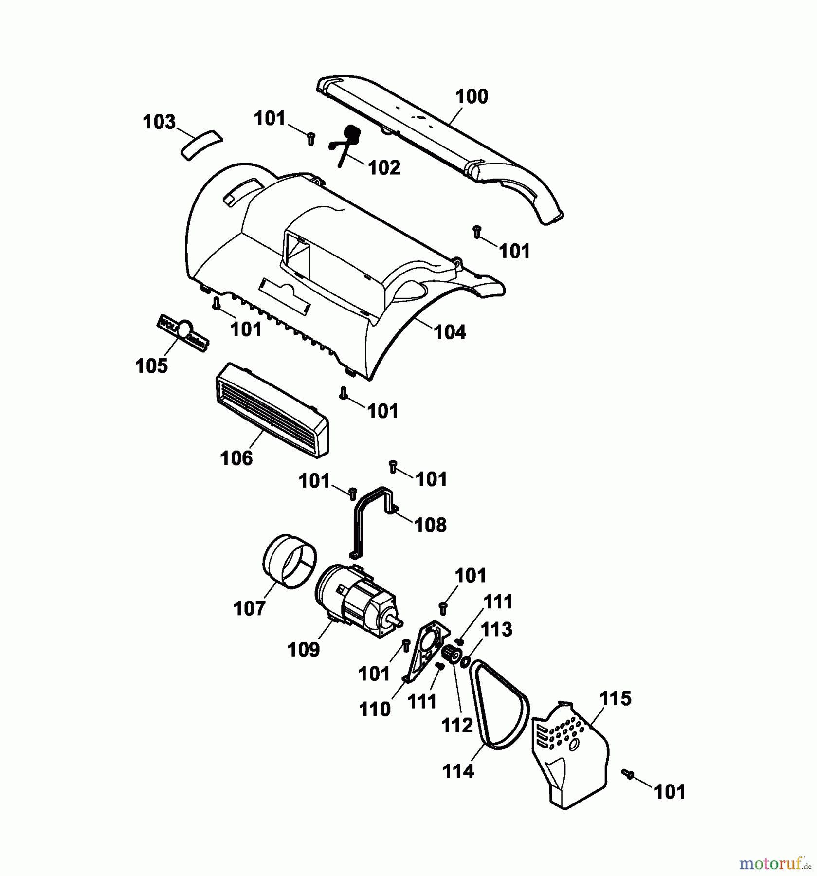  Wolf-Garten Elektrovertikutierer UV 29 EVD 3618005 Serie A  (2006) Elektromotor, Keilriemen