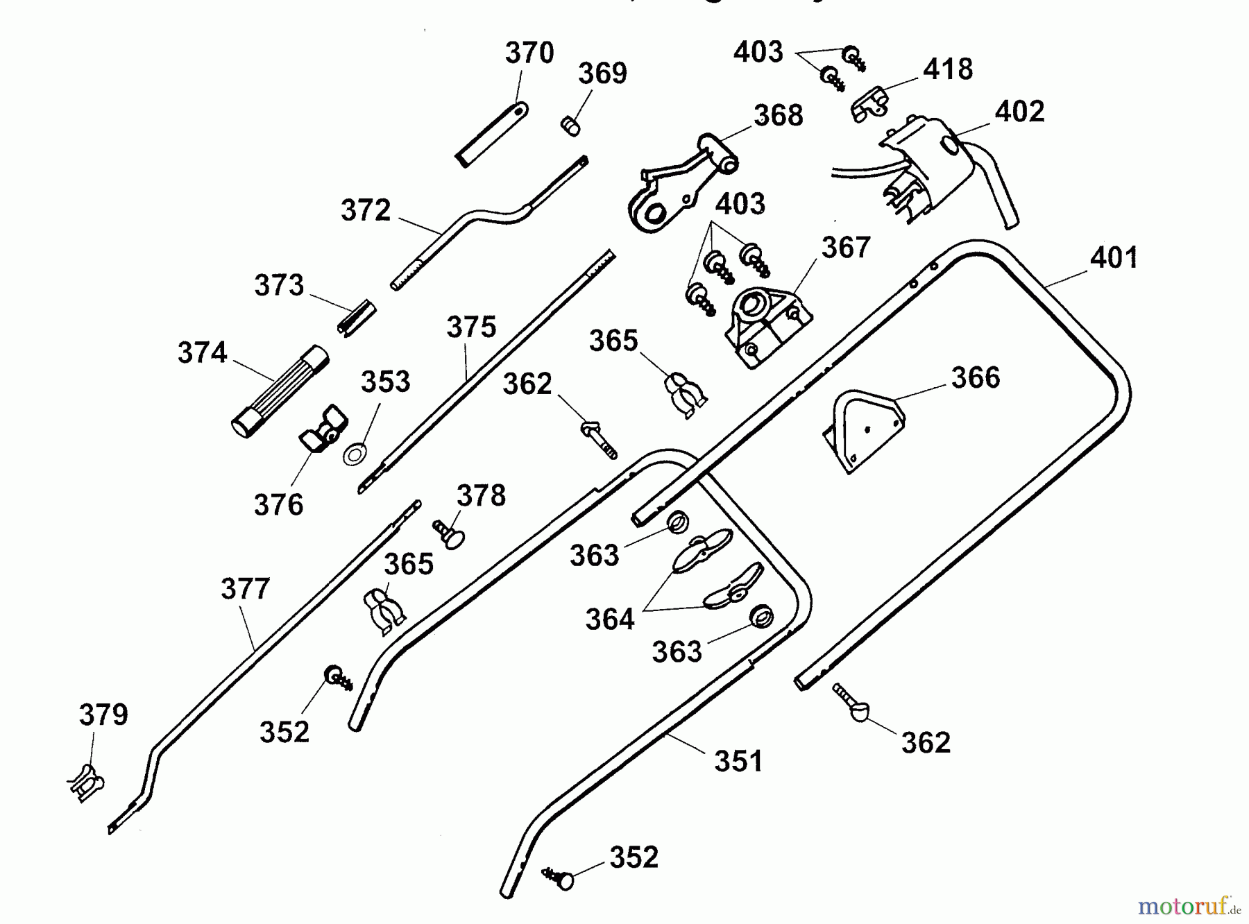 Wolf-Garten Elektrovertikutierer UV 30 EV 3630003 Serie A  (2001) Holm, Höhenverstellung