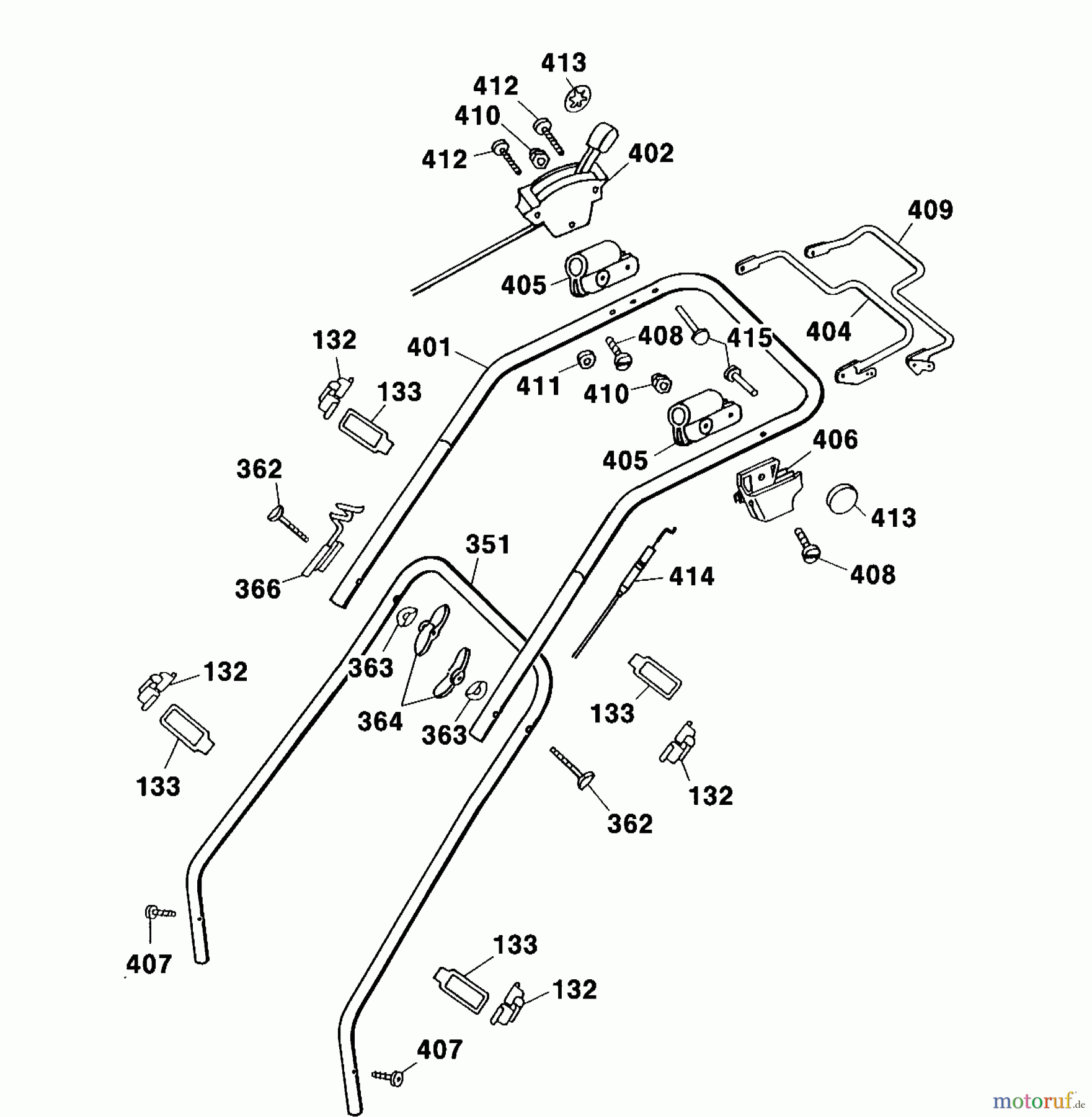  Wolf-Garten Motormäher mit Antrieb Esprit 40 BA 4005000 Serie A  (2001) Holm