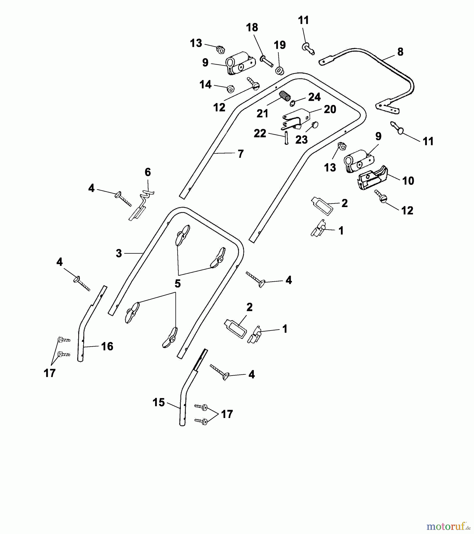  Wolf-Garten Motormäher Power Edition 40 TM 4014000 Serie D  (2005) Holm