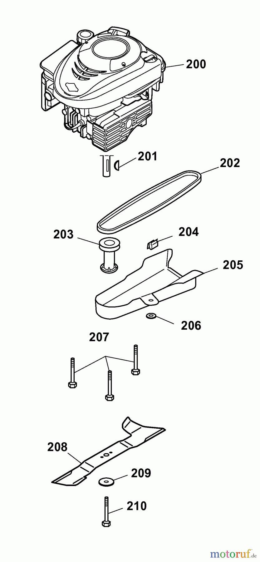  Wolf-Garten Motormäher mit Antrieb Power Edition 42 QRA 4235000 Serie B  (2009) Messer, Messeraufnahme, Motor