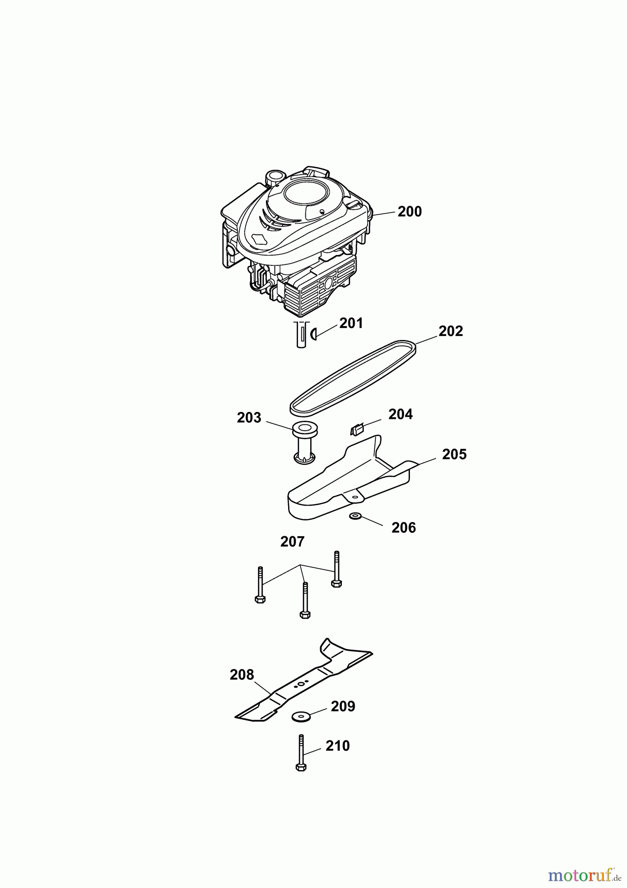  Wolf-Garten Motormäher mit Antrieb Power Edition 48 QRAHW 4239000 Serie B  (2009) Messer, Messeraufnahme, Motor