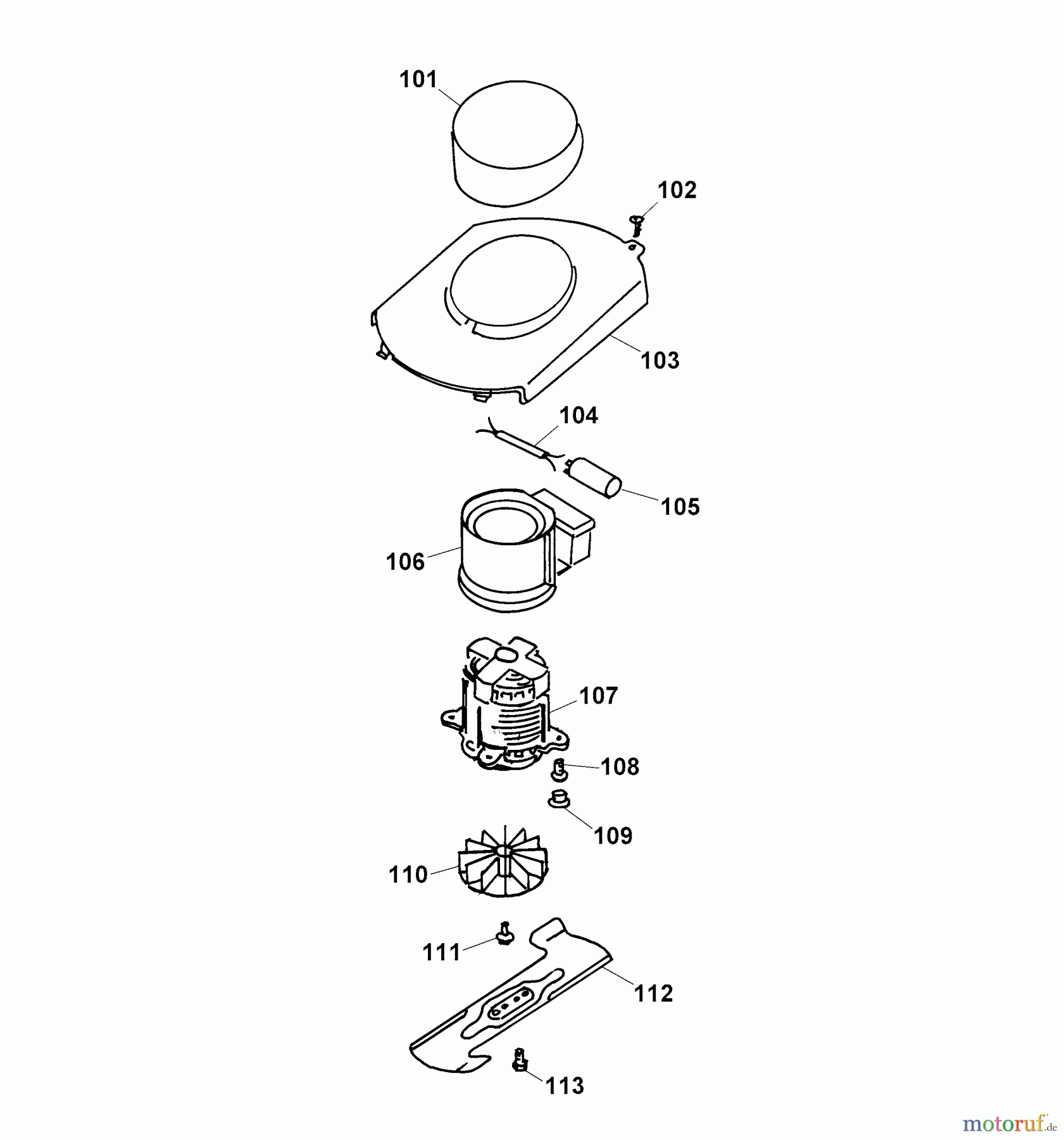  Wolf-Garten Elektromäher 4.36 E 4916080 Serie A, B  (2002) Elektromotor, Messer