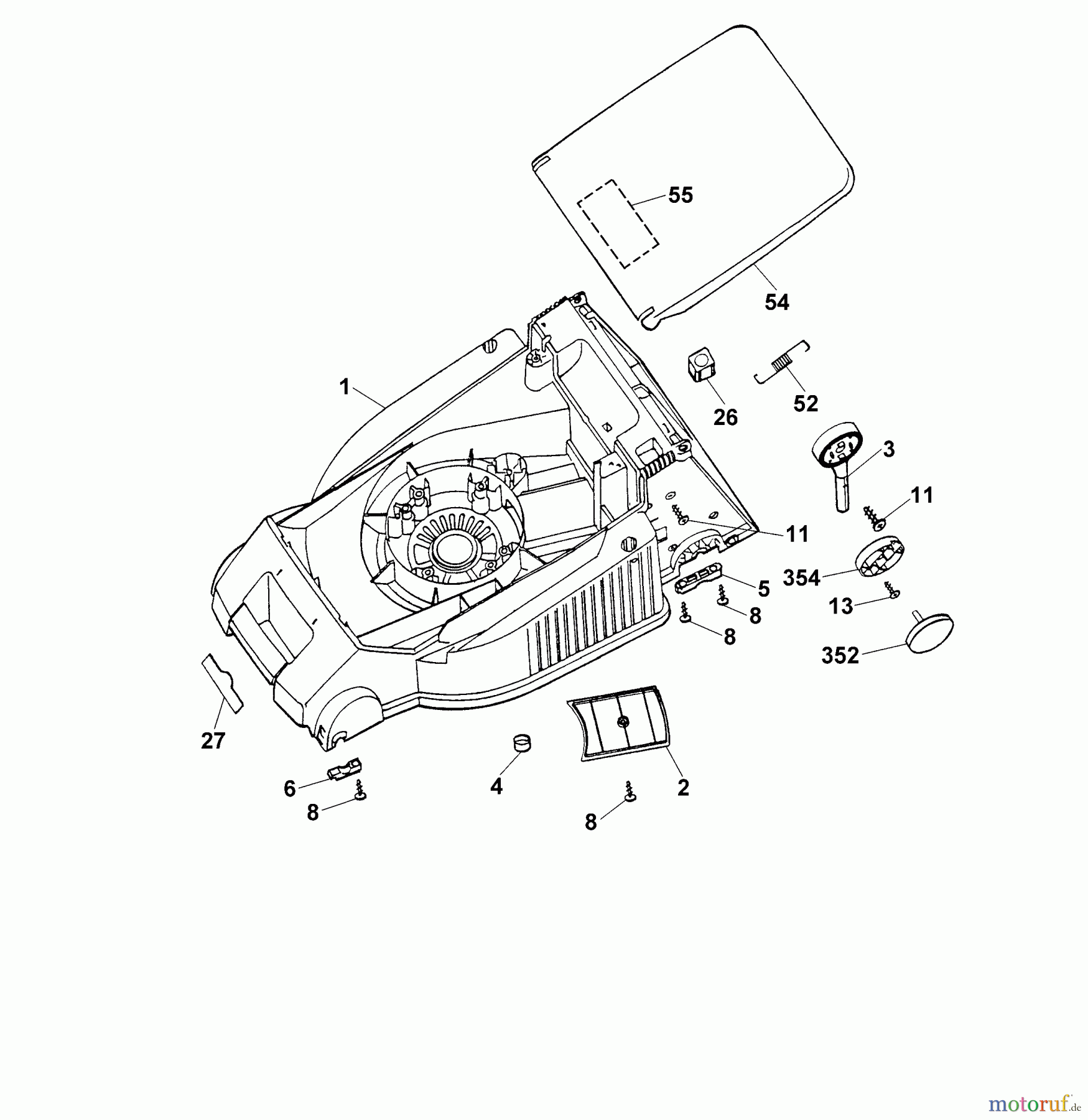  Wolf-Garten Elektromäher 4.40 E 4958000 Serie A, B, C  (2002) Mähwerksgehäuse