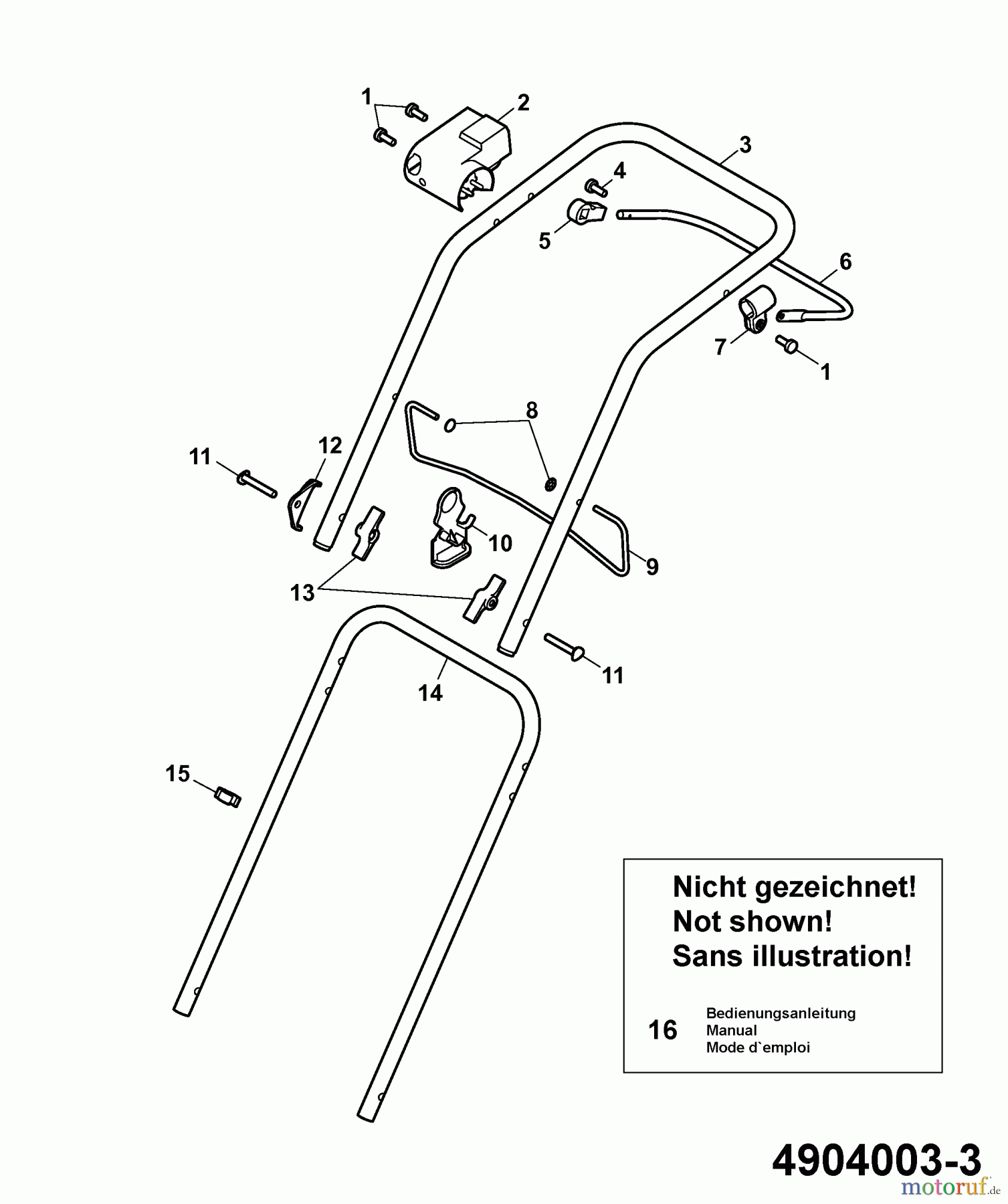  Wolf-Garten Elektromäher Compact plus 34 E 4904003 Serie B  (2006) Holm