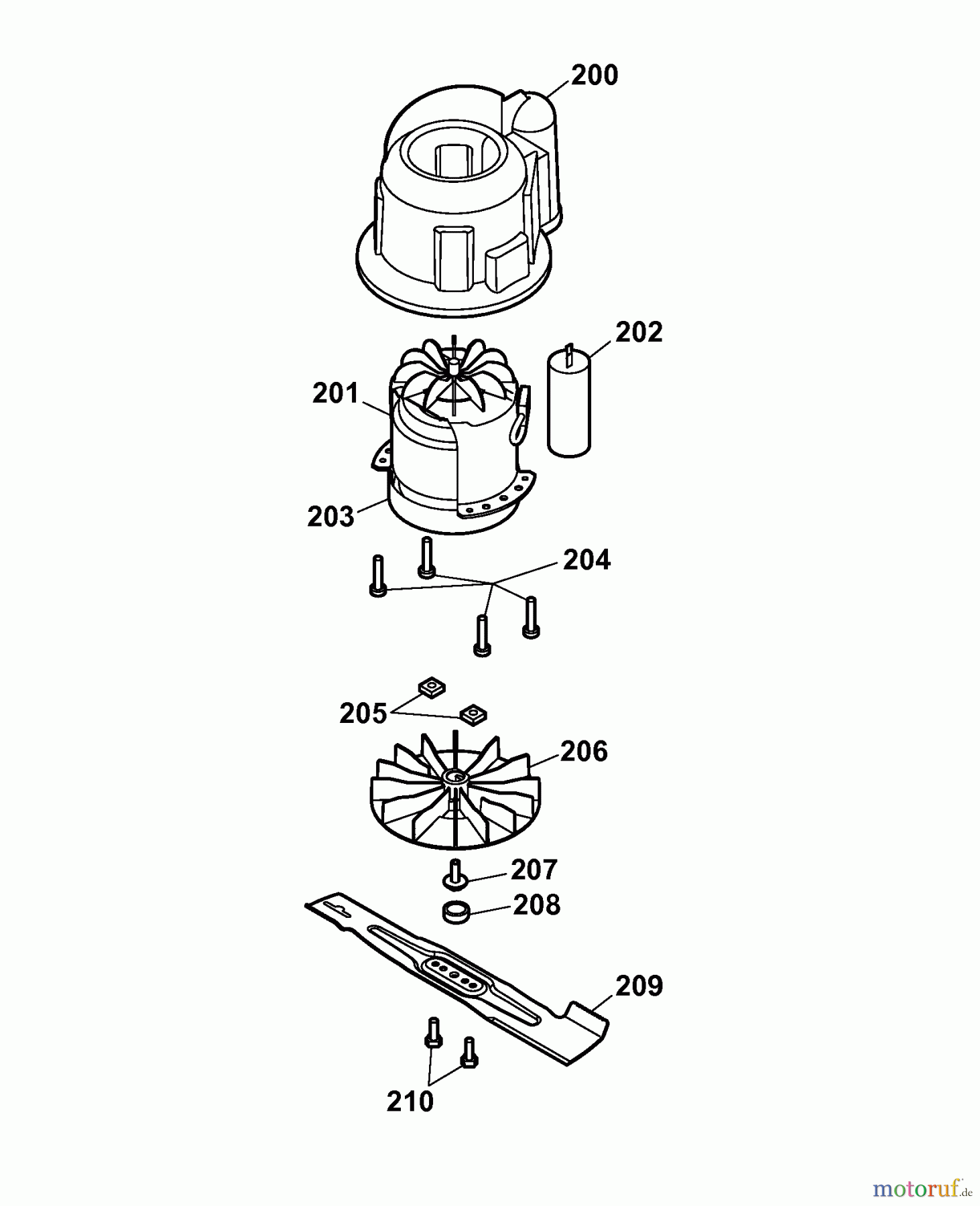 Wolf-Garten Elektromäher Compact plus 34 E 4904003 Serie B  (2006) Messer, Messeraufnahme, Motor