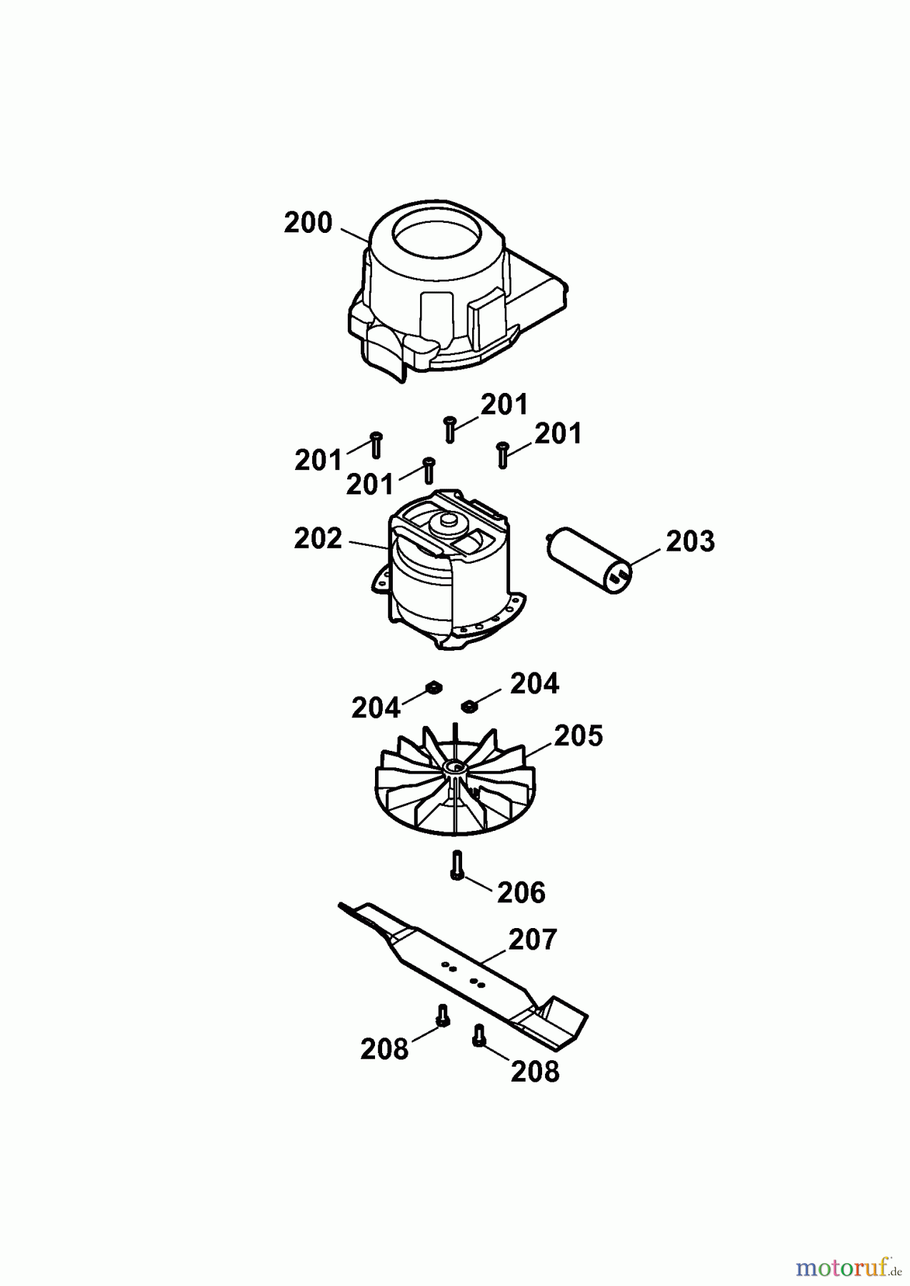  Wolf-Garten Elektromäher HB Campus 32 EL 4905006 Serie A  (2007) Messer, Messeraufnahme, Motor