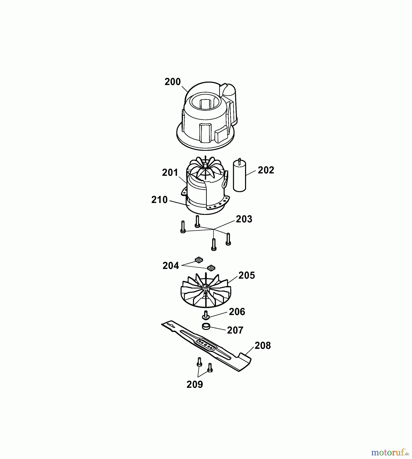 Wolf-Garten Elektromäher HBM 36 Compact 4907006 Serie A (2007) Messer, Messeraufnahme, Motor