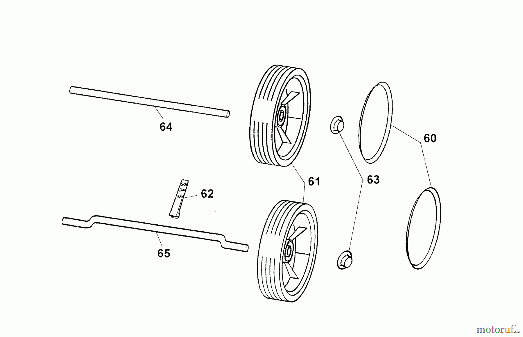  Wolf-Garten Akkumäher Picco 32 AC 4911000 Serie G, H  (2005) Räder, Schnitthöhenverstellung
