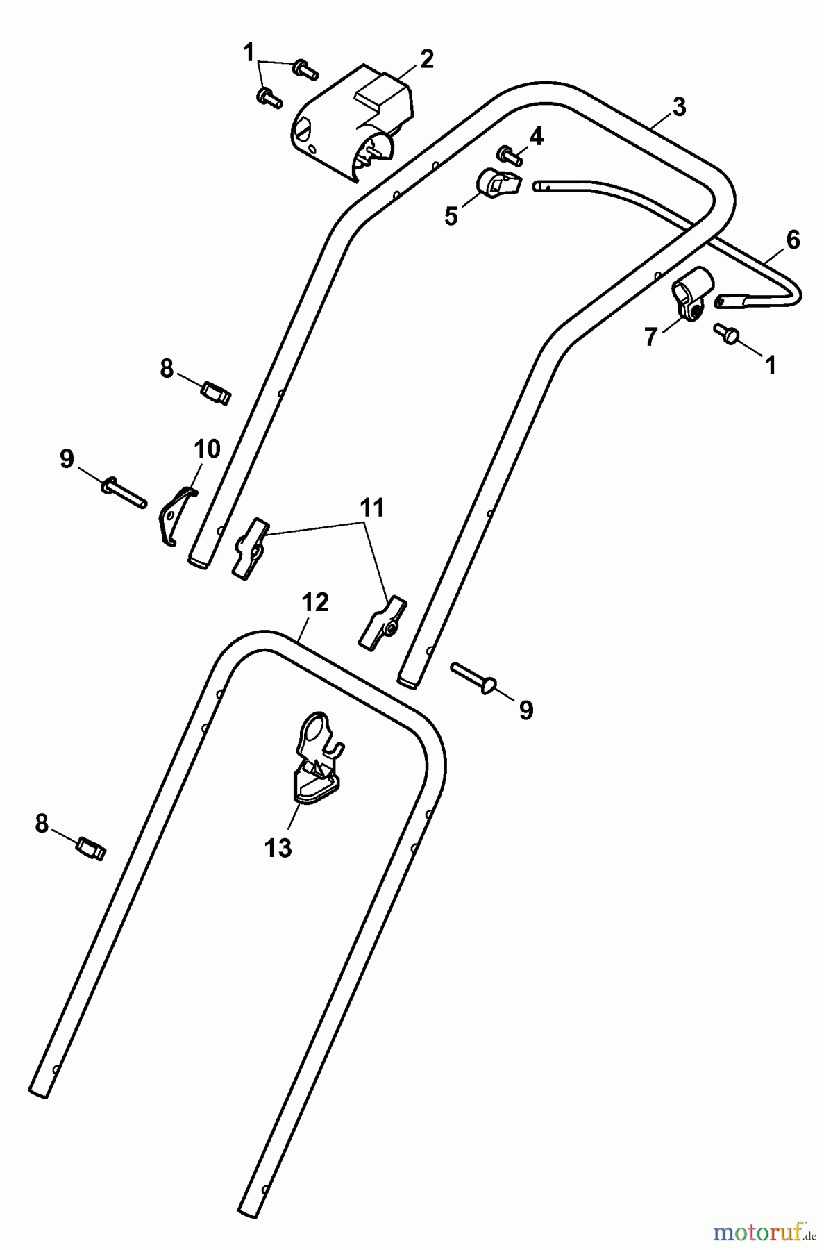  Wolf-Garten Elektromäher 37 E 4917008 Serie A  (2009) Holm