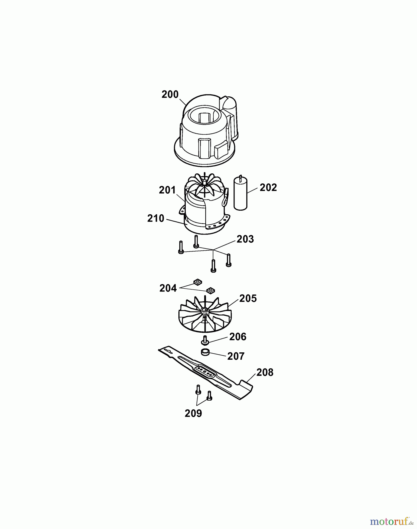 Wolf-Garten Elektromäher Power Edition 37 E 4927003 Serie B (2007) Messer, Messeraufnahme, Motor
