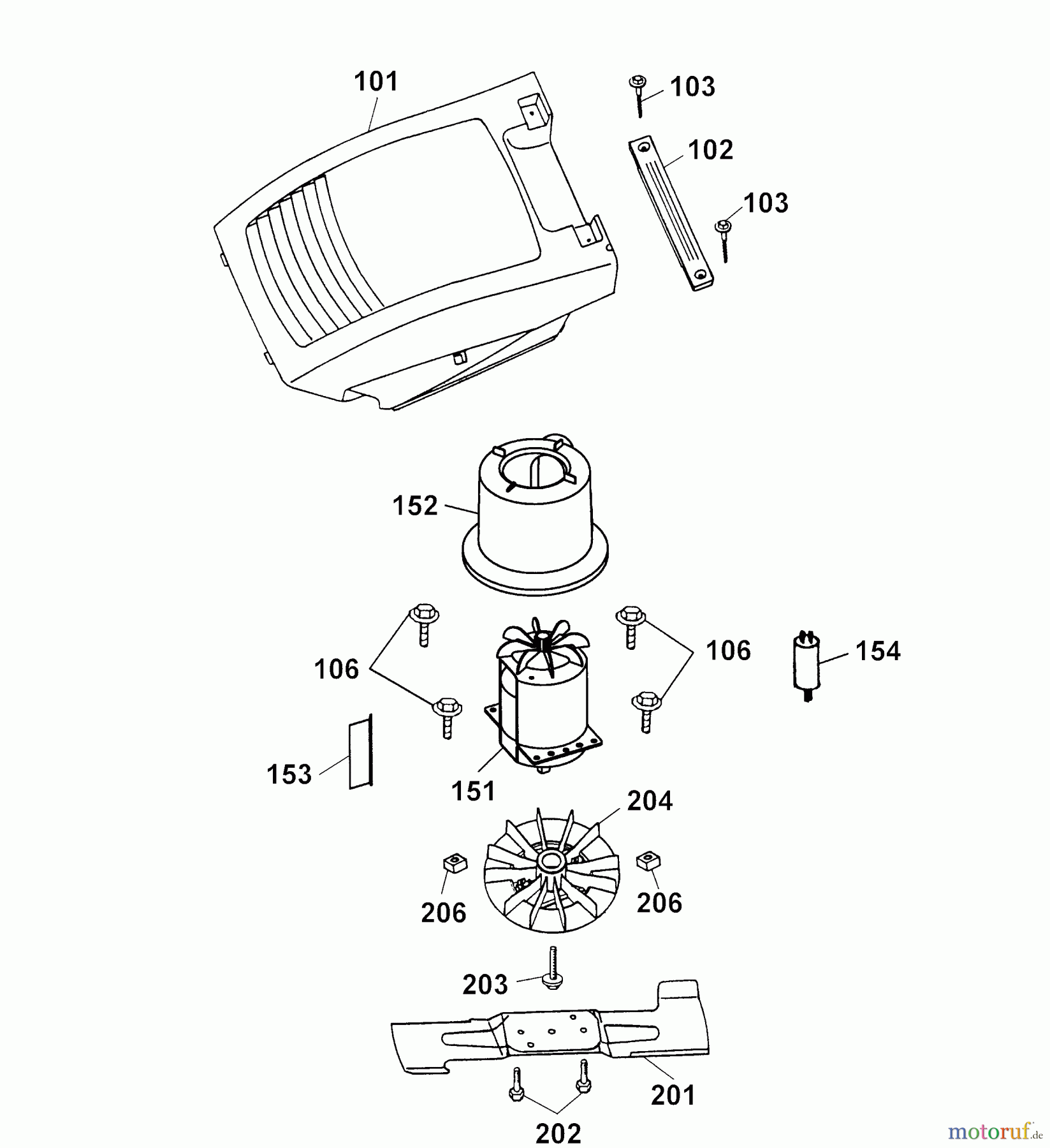  Wolf-Garten Elektromäher 2.40 E 4961685 Serie E  (2005) Abdeckhaube Motor, Messer, Motor