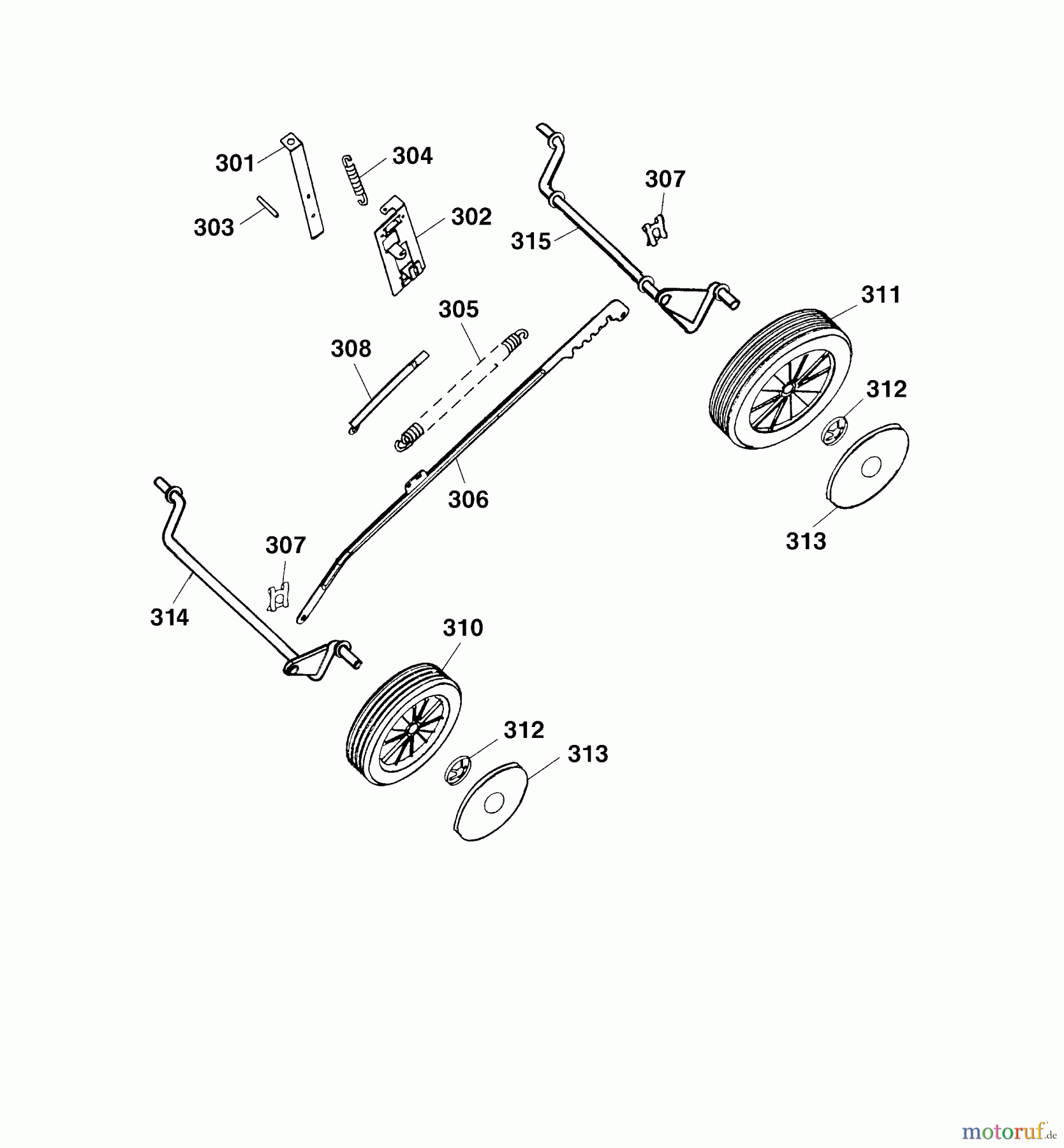  Wolf-Garten Elektromäher 2.40 E 4961688 Serie E  (2005) Höhenverstellung, Räder