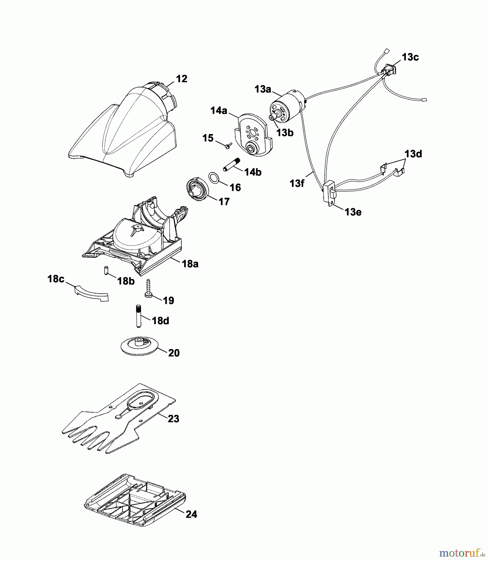  Wolf-Garten Akkuscheren Accu 60 7084680 Serie A  (2006) Drehkopf, Messer