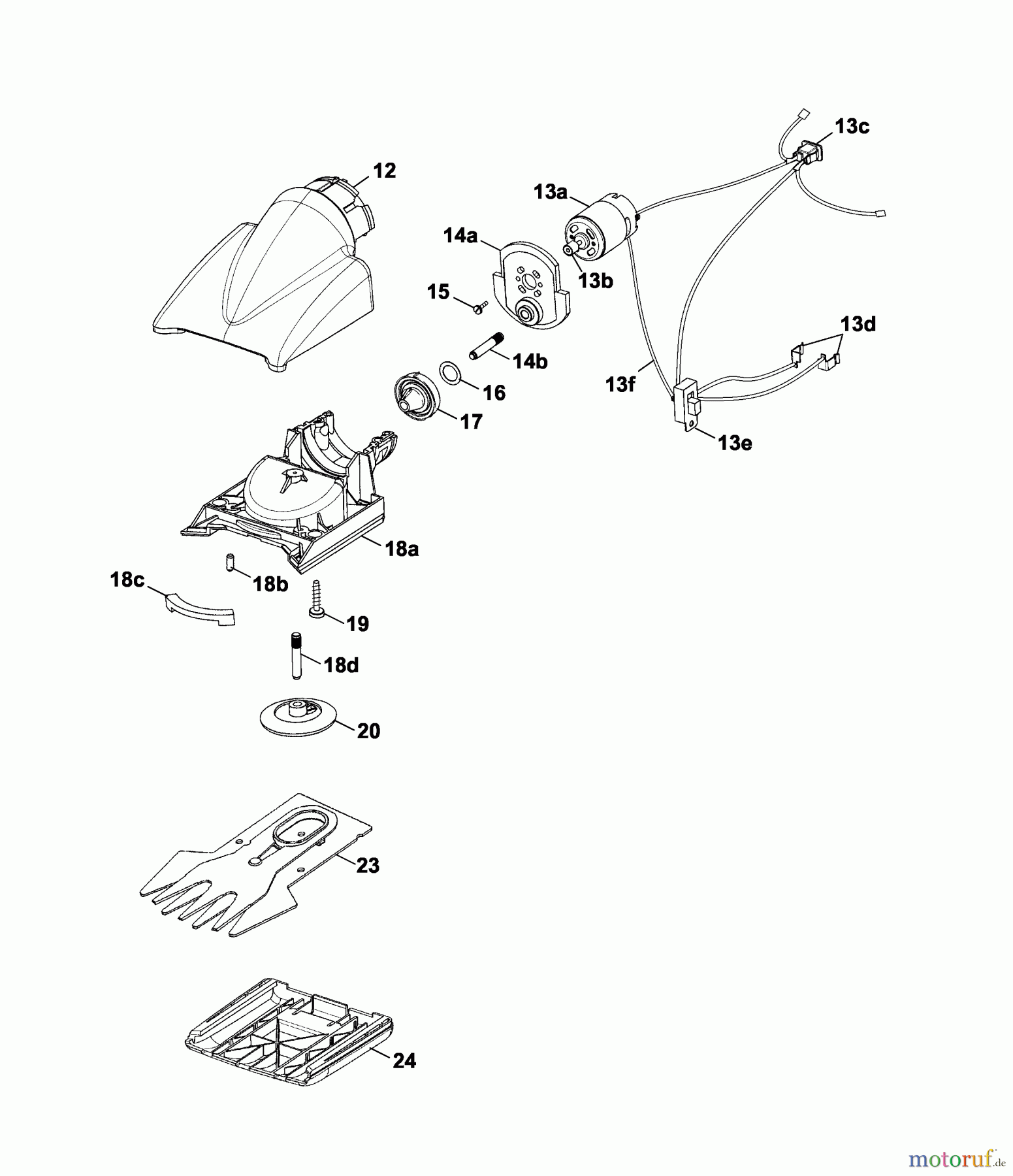  Wolf-Garten Akkuscheren Accu 80 7085680 Serie A  (2006) Drehkopf, Messer
