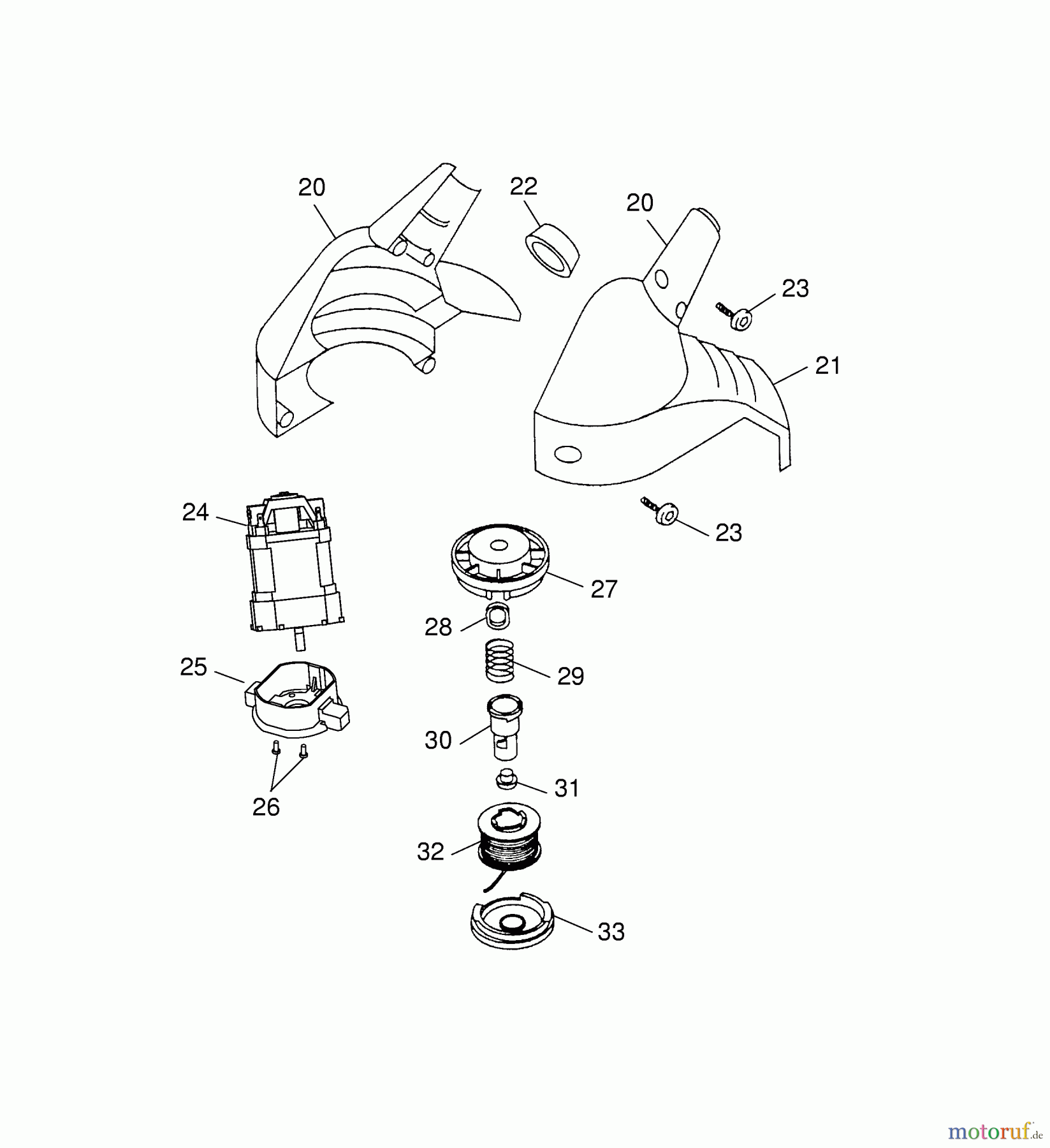  Wolf-Garten Elektrotrimmer RQ 250 7126008 Serie B  (2005) Elektromotor, Fadenspule