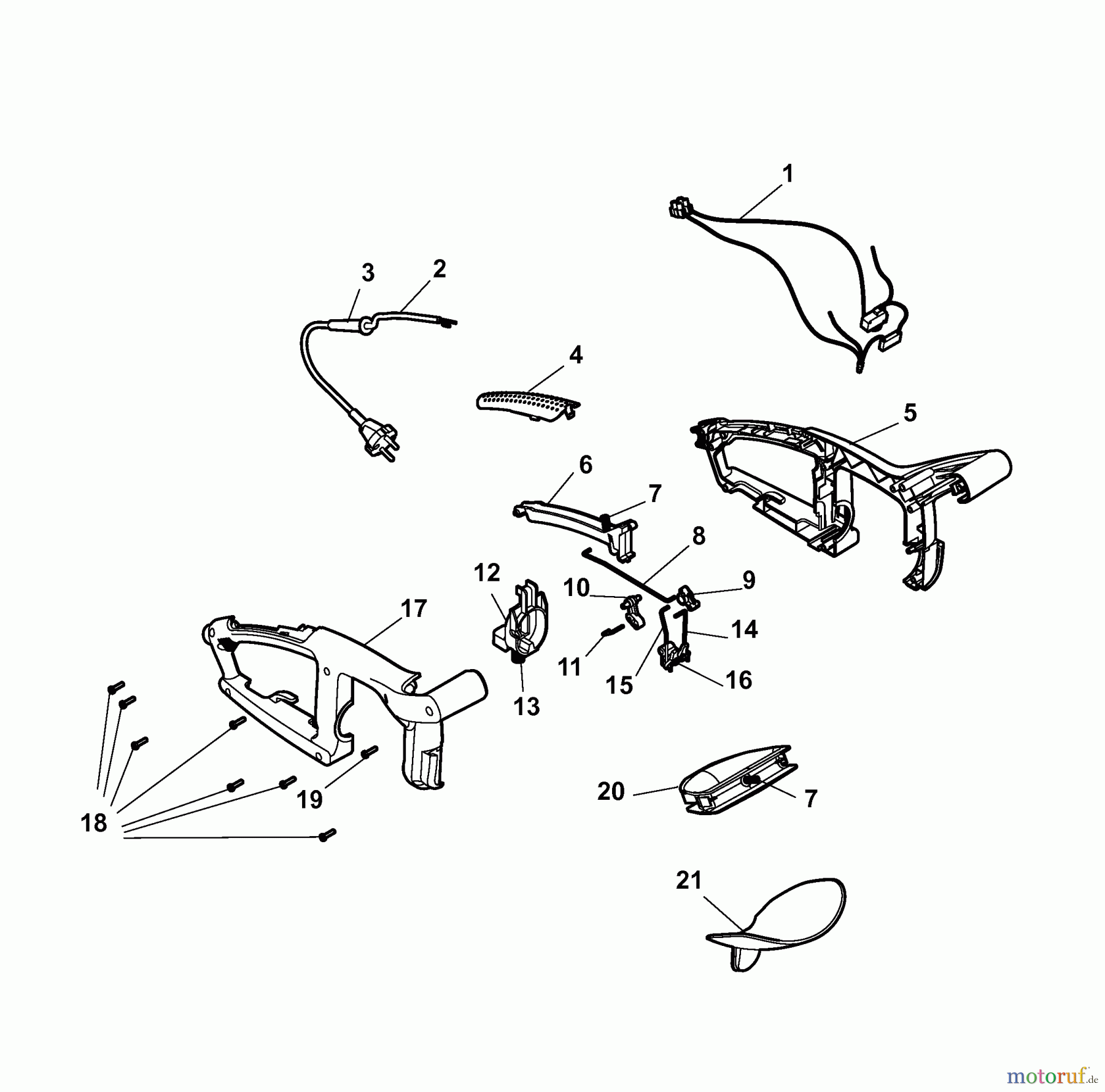  Wolf-Garten Elektroheckenscheren HSE 55 V 7445000 Serie A  (2007) Holm