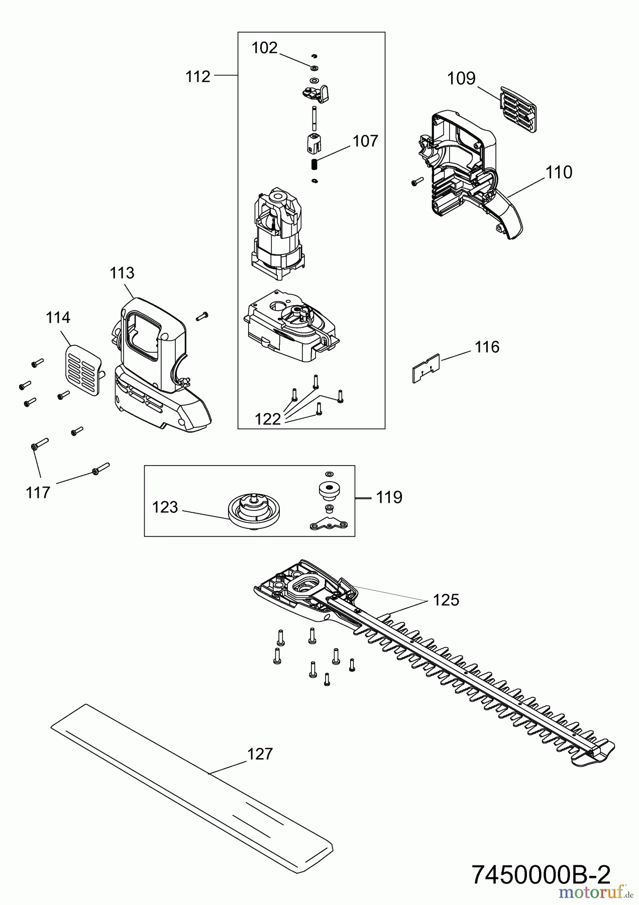  Wolf-Garten Heckenscheren HSE 65 V 7450000 Serie B  (2011) Elektromotor, Messer
