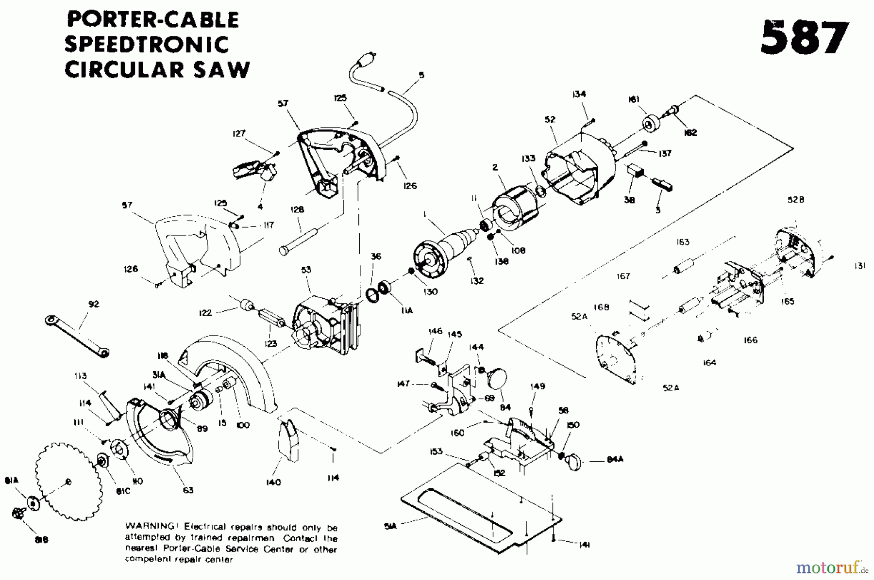  PORTER CABLE Divers SPEEDTRONIC CIR SAW J-587 Seite 1