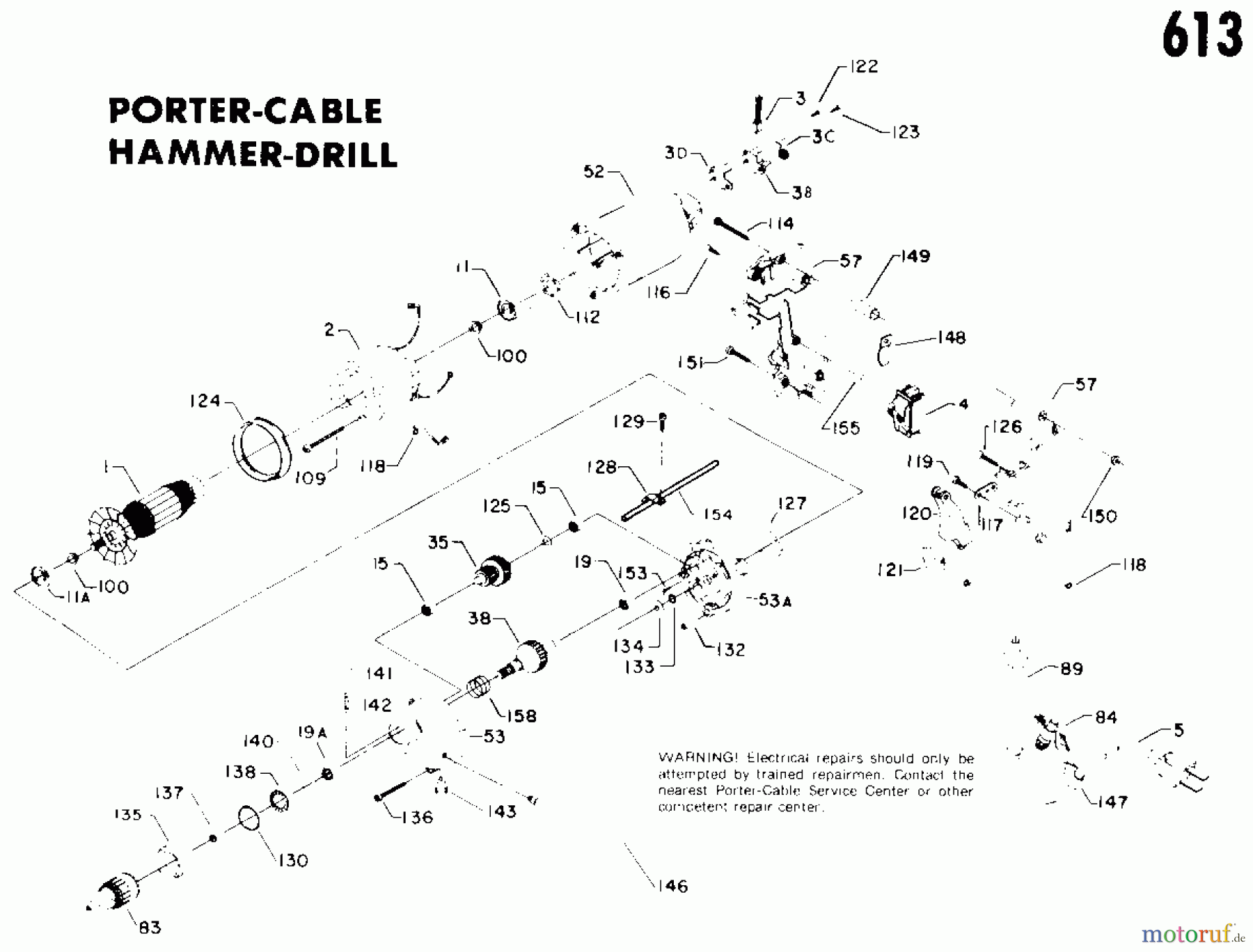  PORTER CABLE Divers BOHRHAMMER J-613 Seite 1