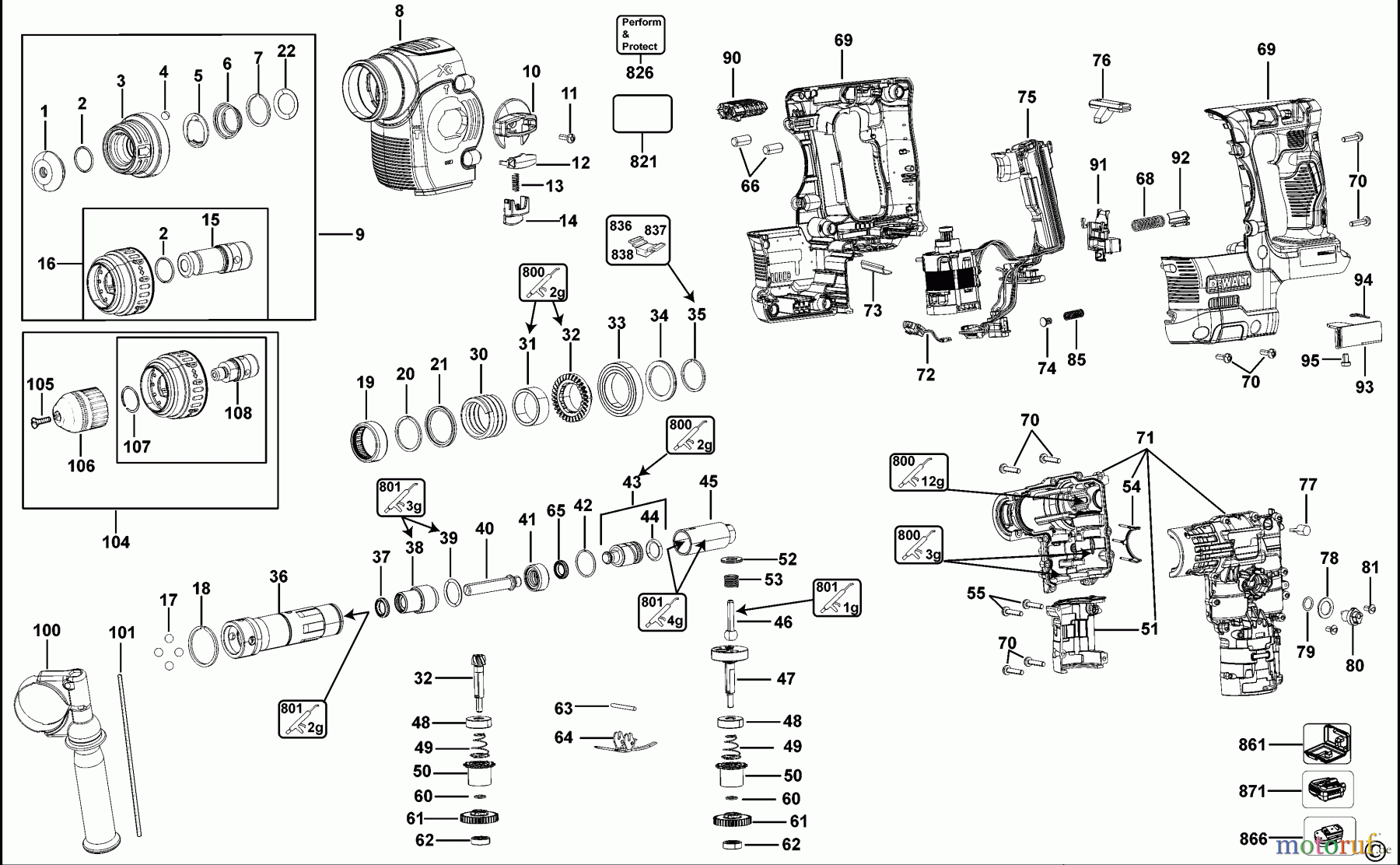  DEWALT Bohrhämmer Bohrhämmer SDS-PLUS DREHHAMMER DCH274 Seite 1
