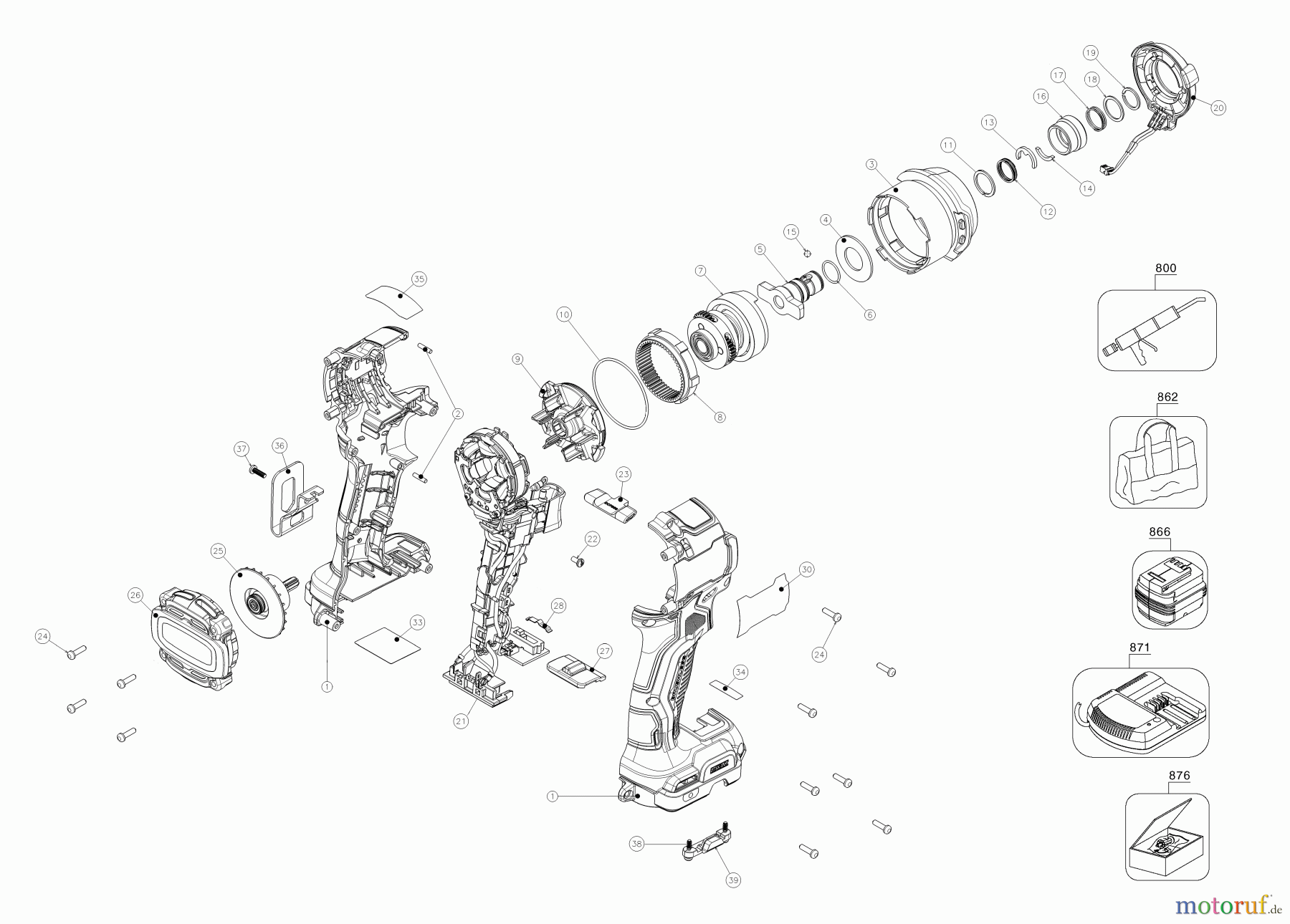  DEWALT Akku Schrauber SCHLAGSCHRAUBER DCF850P1R Seite 1